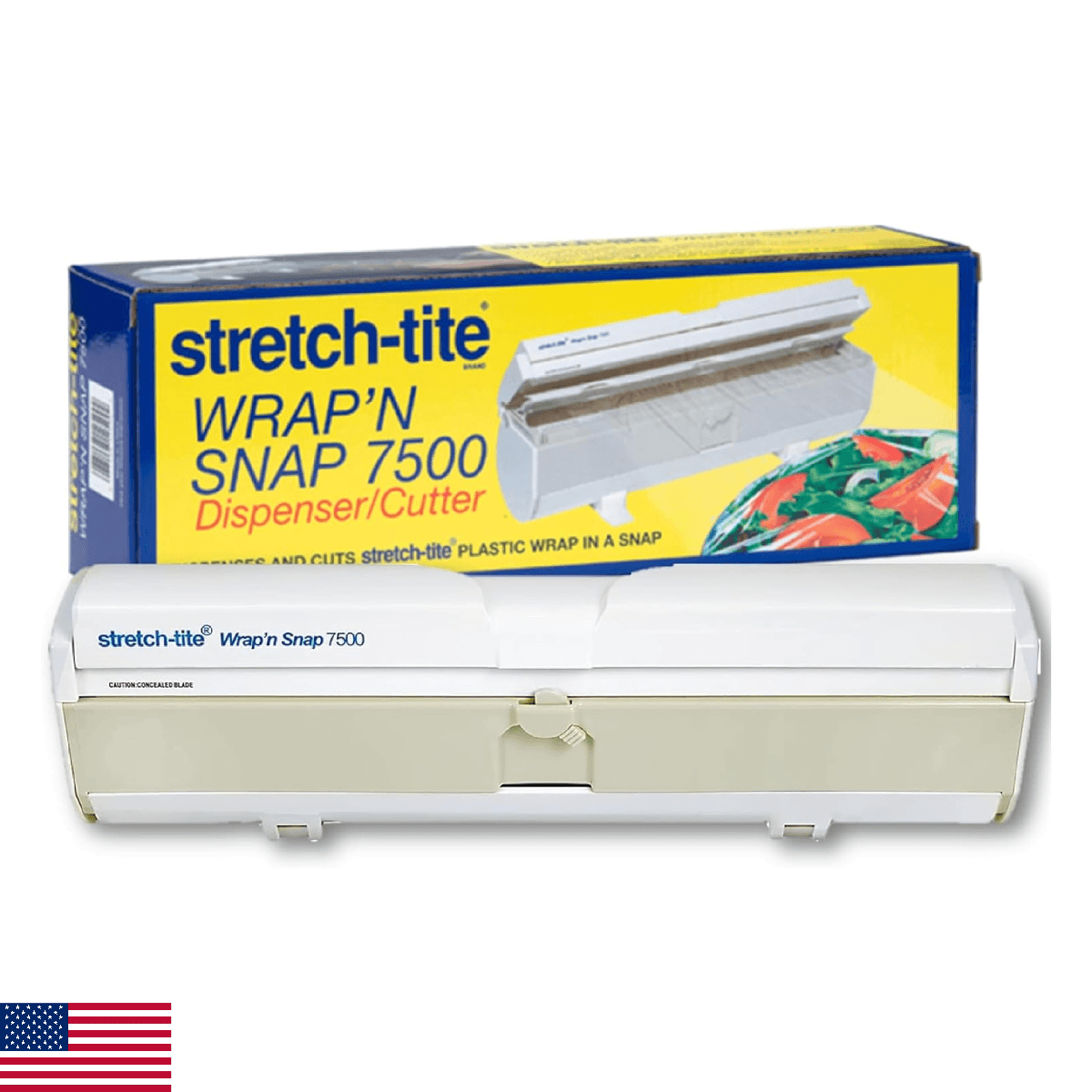 Stretch-Tite Wrap'n Snap 7500 Dispenser, Easy Refill and Cutter for Plastic Wrap - Image 1
