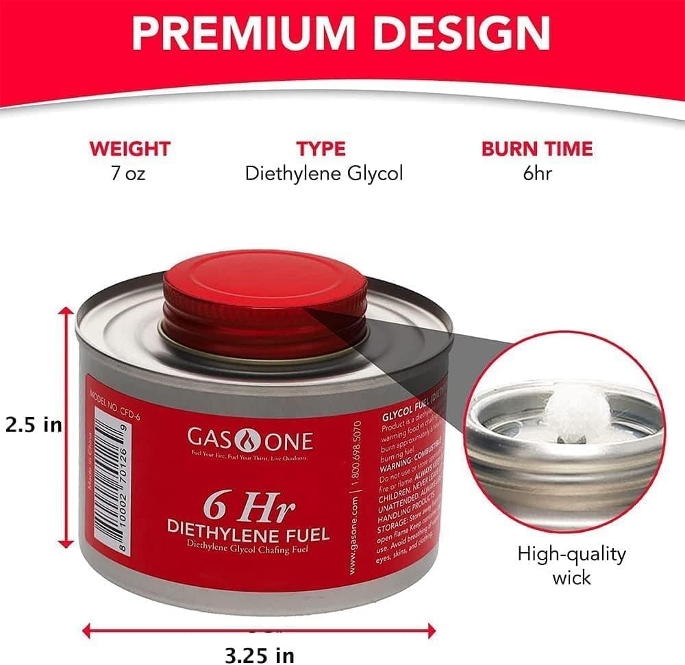 Gas One 48 Pack 6 Hour Chafing Fuel - Food Warmer for Chafing Dish Buffet Set - - Thumbnail 2