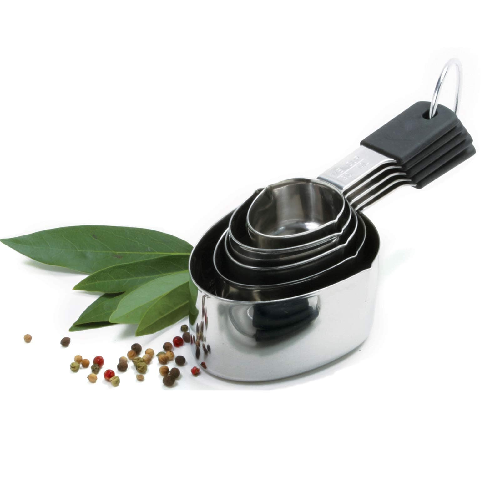 Norpro Grip-Ez Stainless Steel Measuring Cups, 5-Piece, Silver - Thumbnail 3