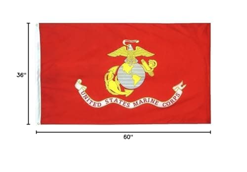 Annin Flagmakers U.S. Marine Corps Military Flag USA-Made to Official Specificat - Thumbnail 6