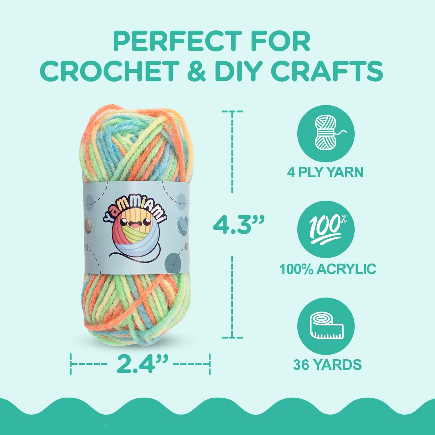 YammiAmi 1,800 Yards Beginner Crochet Kit for Adults, 103-Piece Starter Set with - Thumbnail 7