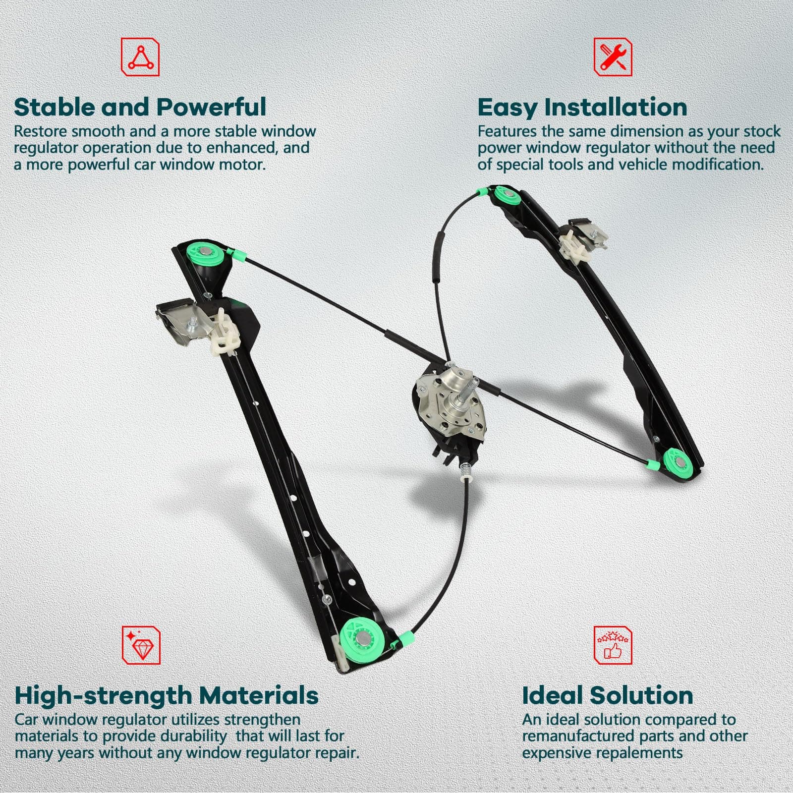 FINDAUTO Power Window Regulator Front Left Side fit for 2001 2002 2003 2004 2005 - Thumbnail 2