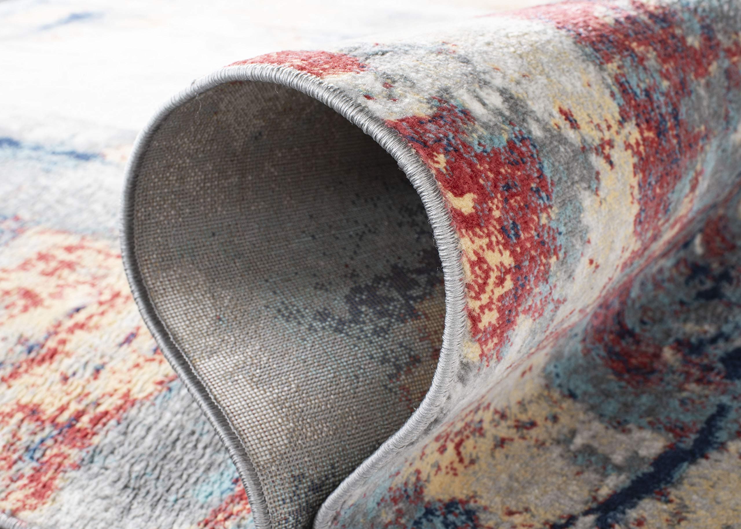 SAFAVIEH Jasper Collection Accent Rug - 2' x 4', Grey & Red, Modern Abstract Des - Thumbnail 6