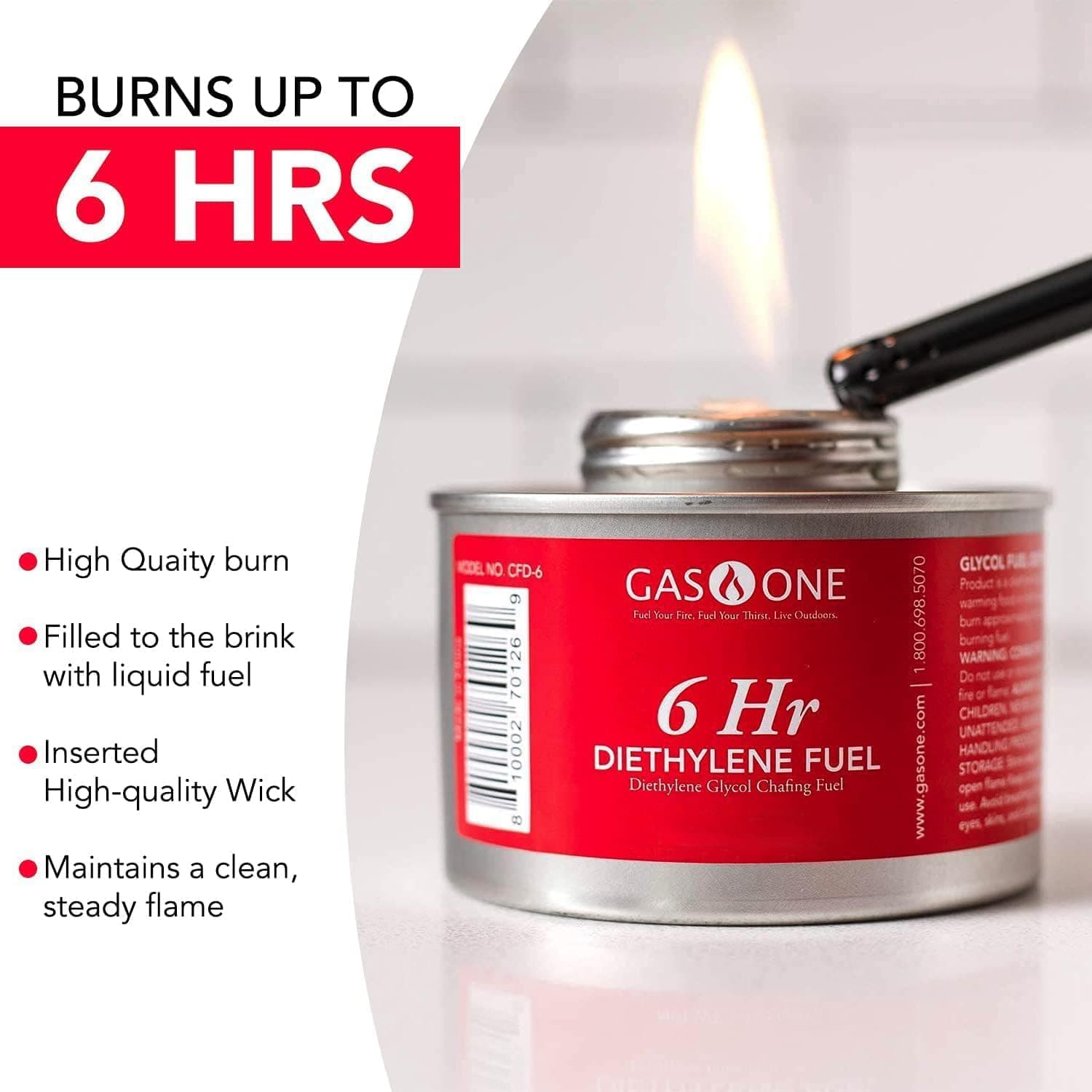 Gas One 48 Pack 6 Hour Chafing Fuel - Food Warmer for Chafing Dish Buffet Set - - Thumbnail 4