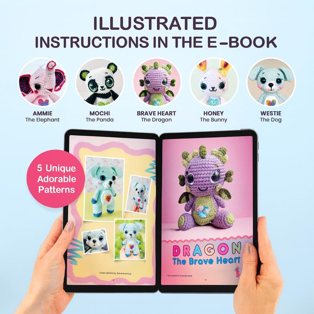 YammiAmi 1,800 Yards Beginner Crochet Kit for Adults, 103-Piece Starter Set with - Thumbnail 3