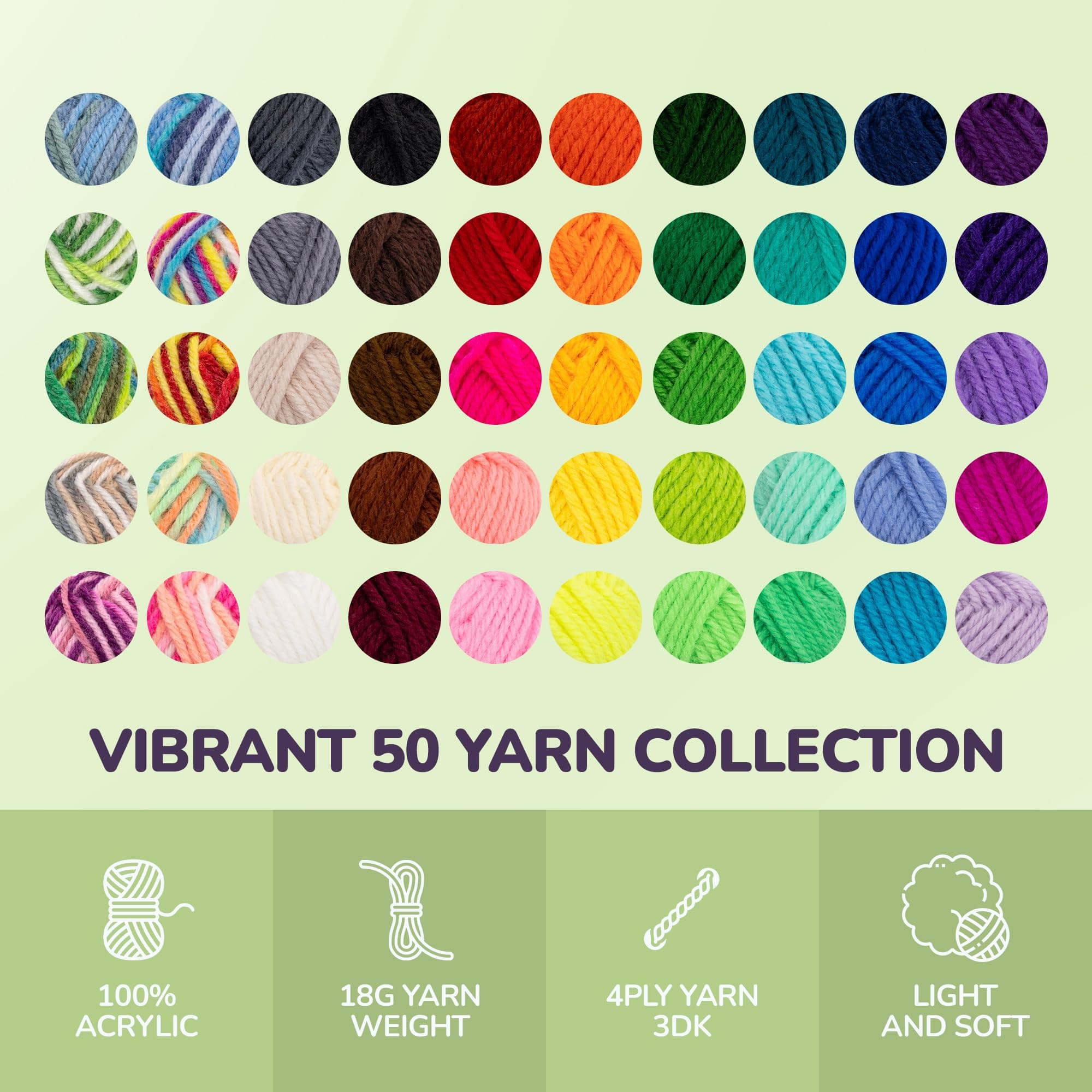 YammiAmi 1,800 Yards Beginner Crochet Kit for Adults, 103-Piece Starter Set with - Thumbnail 5