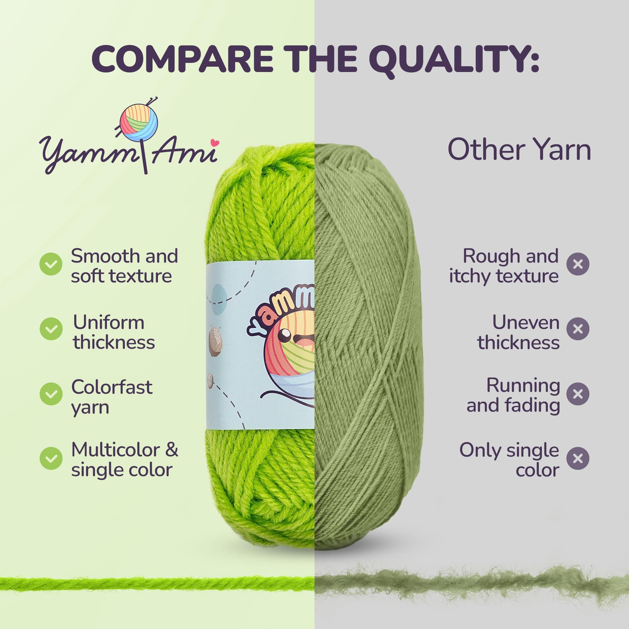 YammiAmi 1,800 Yards Beginner Crochet Kit for Adults, 103-Piece Starter Set with - Thumbnail 6