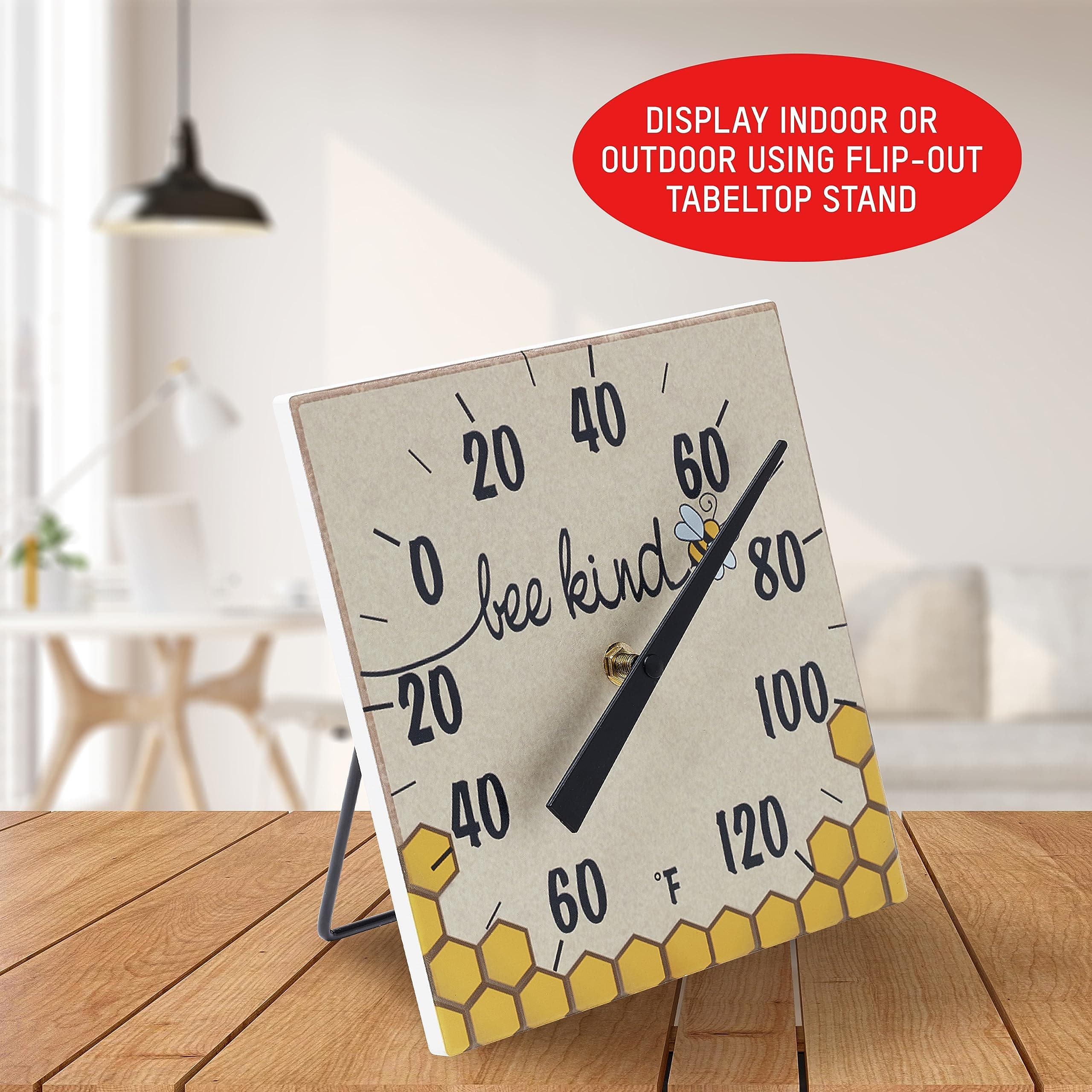 Taylor Bee Kind Indoor Outdoor Tabletop Thermometer, Decor for Patio, Pool, or G - Thumbnail 3
