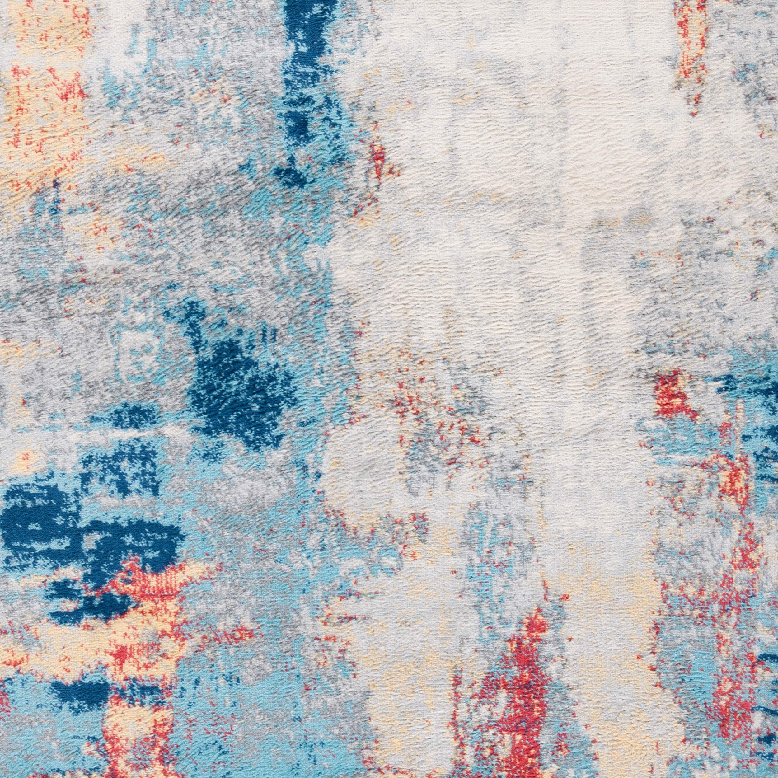 SAFAVIEH Jasper Collection Accent Rug - 2' x 4', Grey & Red, Modern Abstract Des - Thumbnail 7