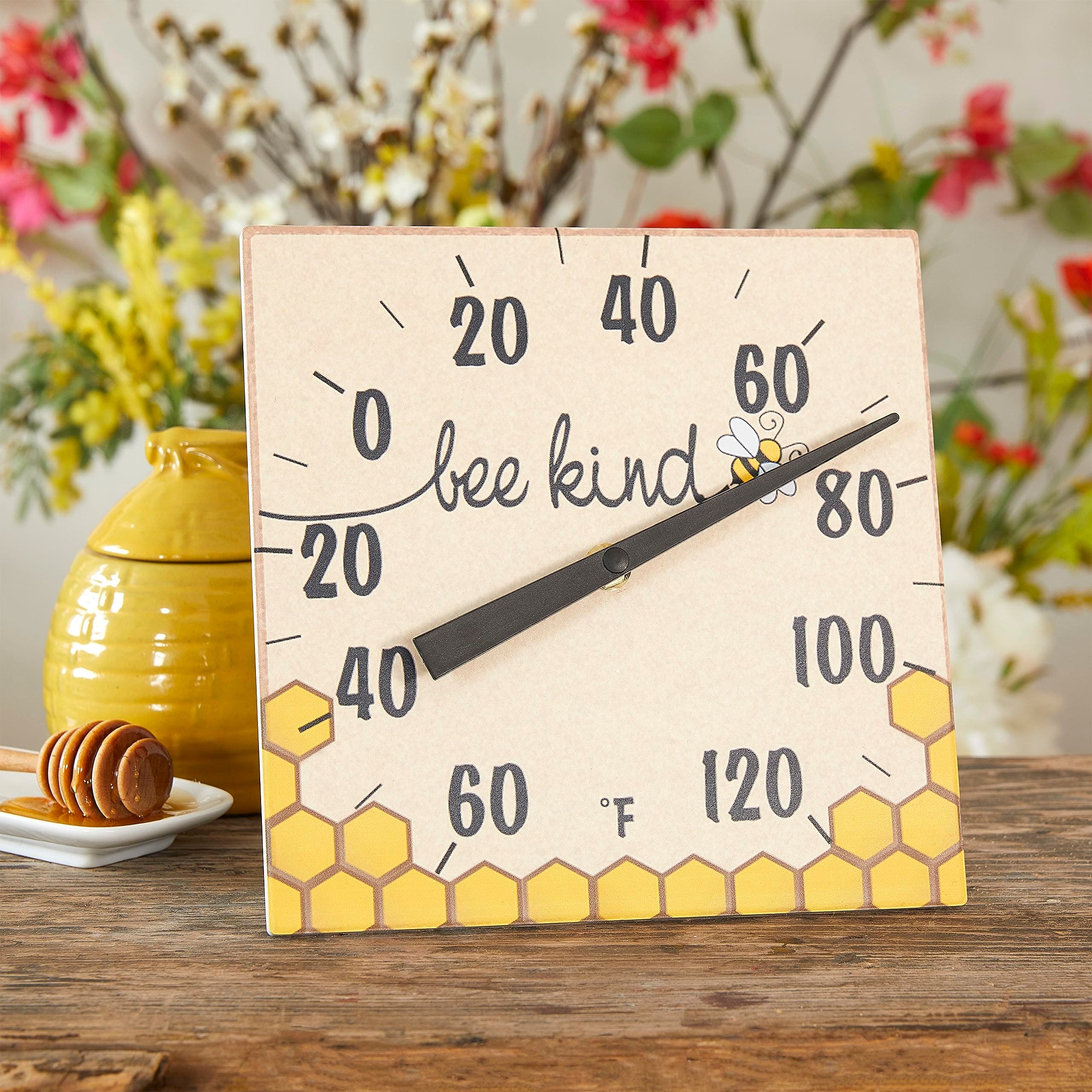 Taylor Bee Kind Indoor Outdoor Tabletop Thermometer, Decor for Patio, Pool, or G - Thumbnail 4