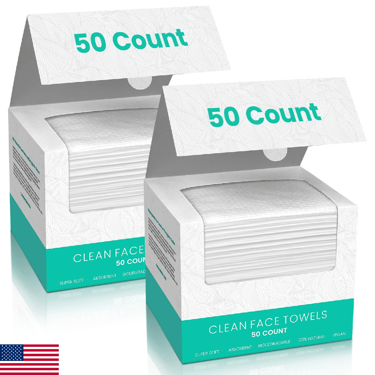 ONLYCARE Disposable Face Towel Biodegradable Facial Towels 10x12 Soft Thick 100 - Image 1