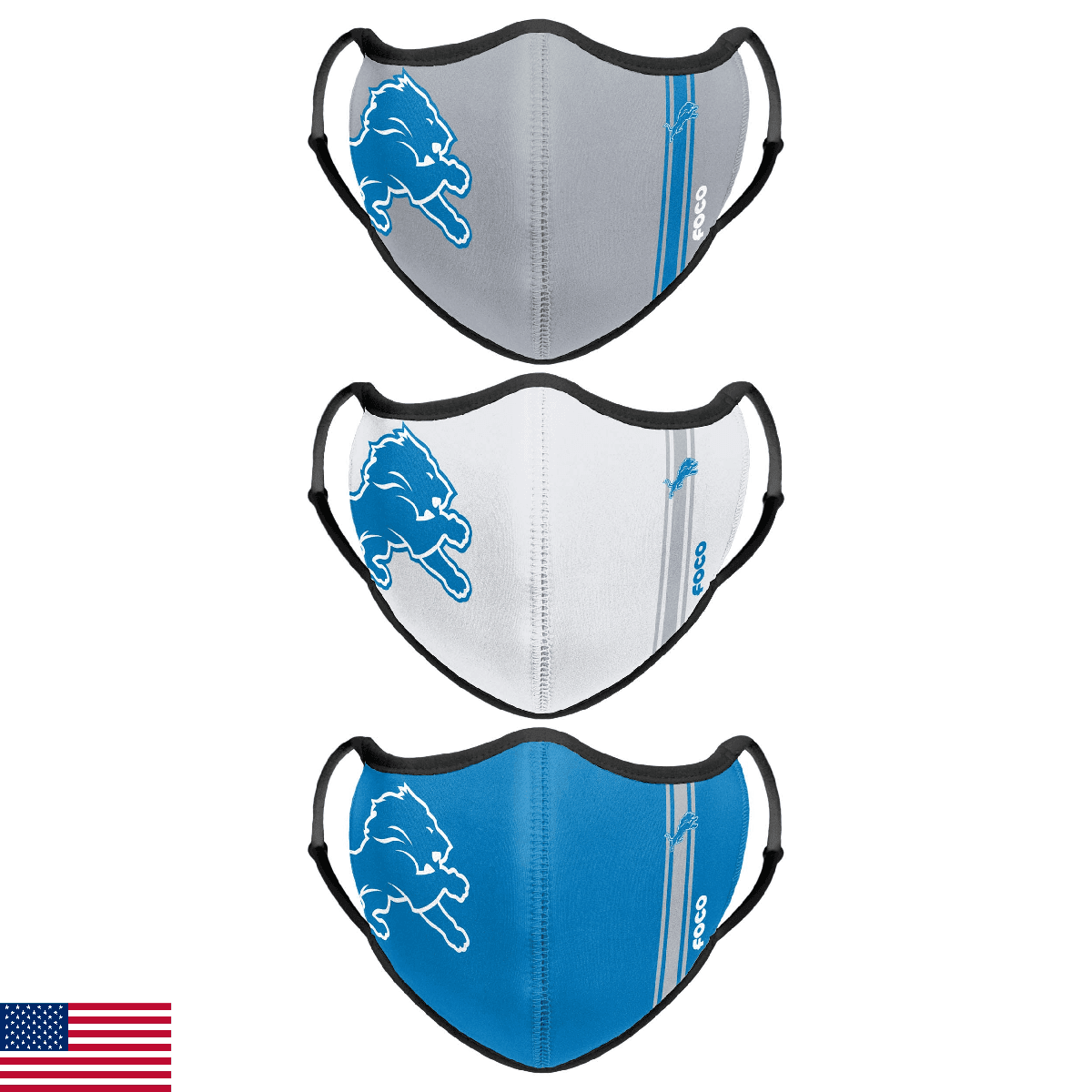 foco NFL Sport 3 Pack Face Cover - Image 1