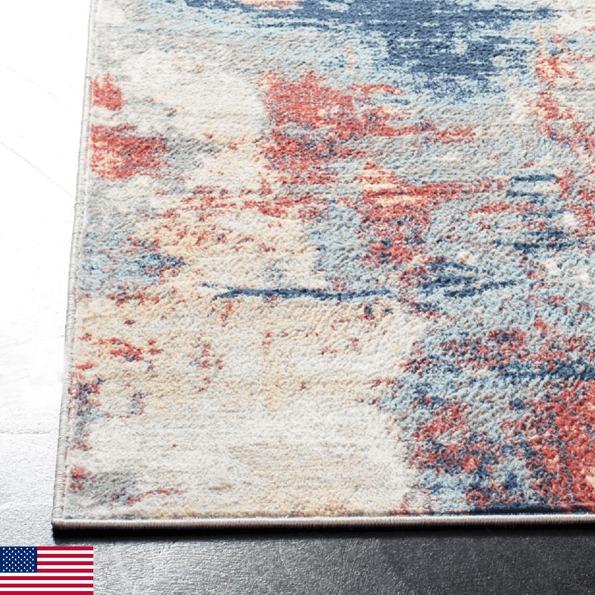 SAFAVIEH Jasper Collection Accent Rug - 2' x 4', Grey & Red, Modern Abstract Des - Image 1