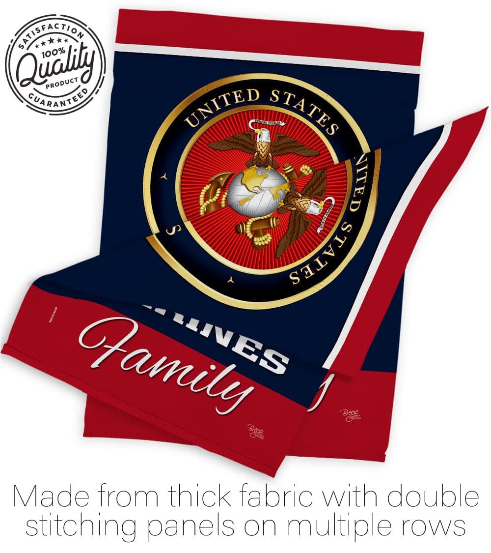 Marines Proudly Family Garden Flag - Set with Stand Armed Forces Marine Corps US - Thumbnail 7