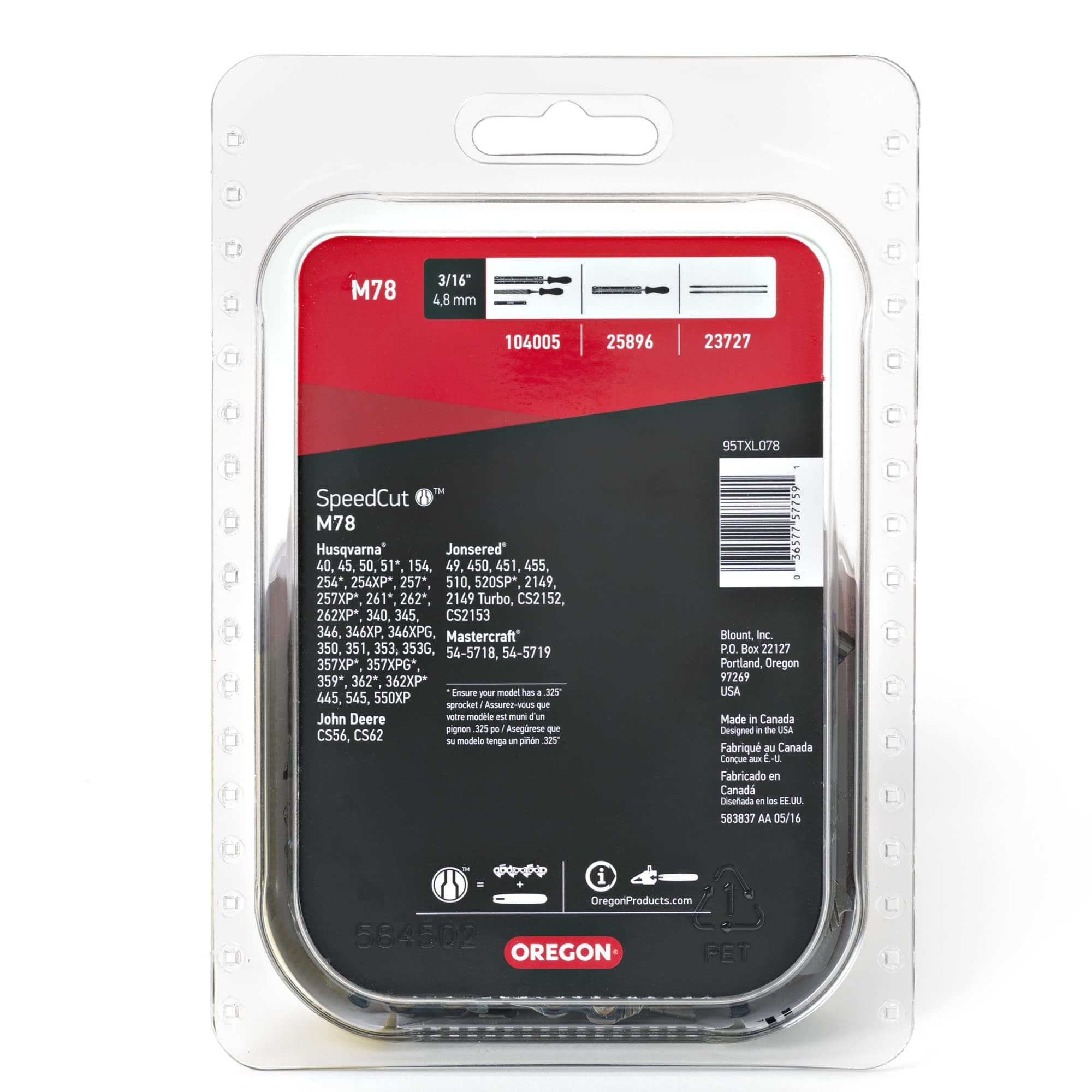 Oregon M78 SpeedCut Replacement Chainsaw Chain for 20-Inch Guide Bars, 78 Drive - Thumbnail 4