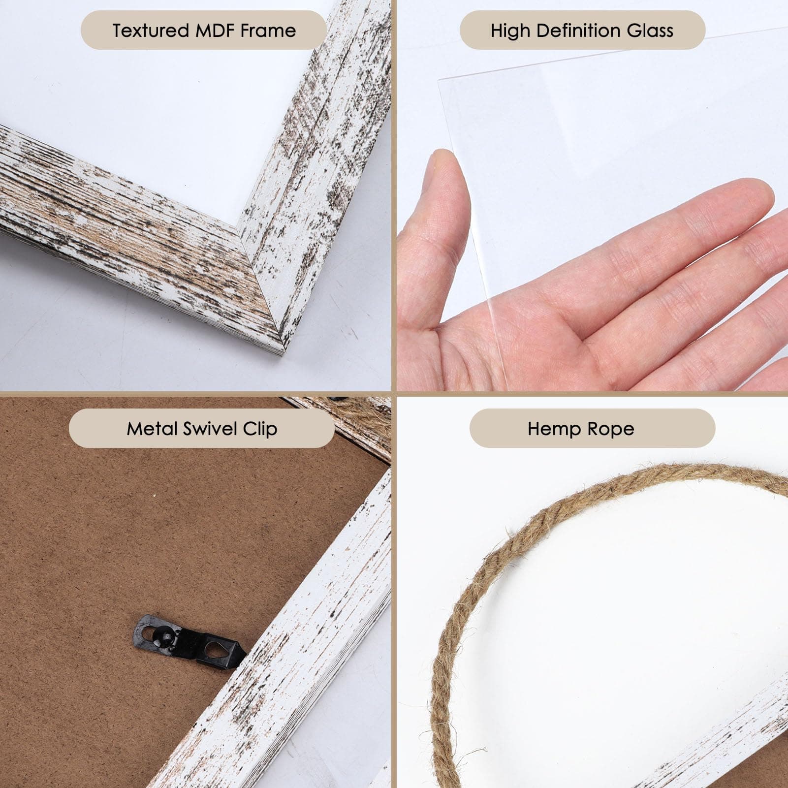 QUTREY 4x6 Hanging Picture Frames Collage Set of 2 4 Openings 4x6 Photo Frames W - Thumbnail 3