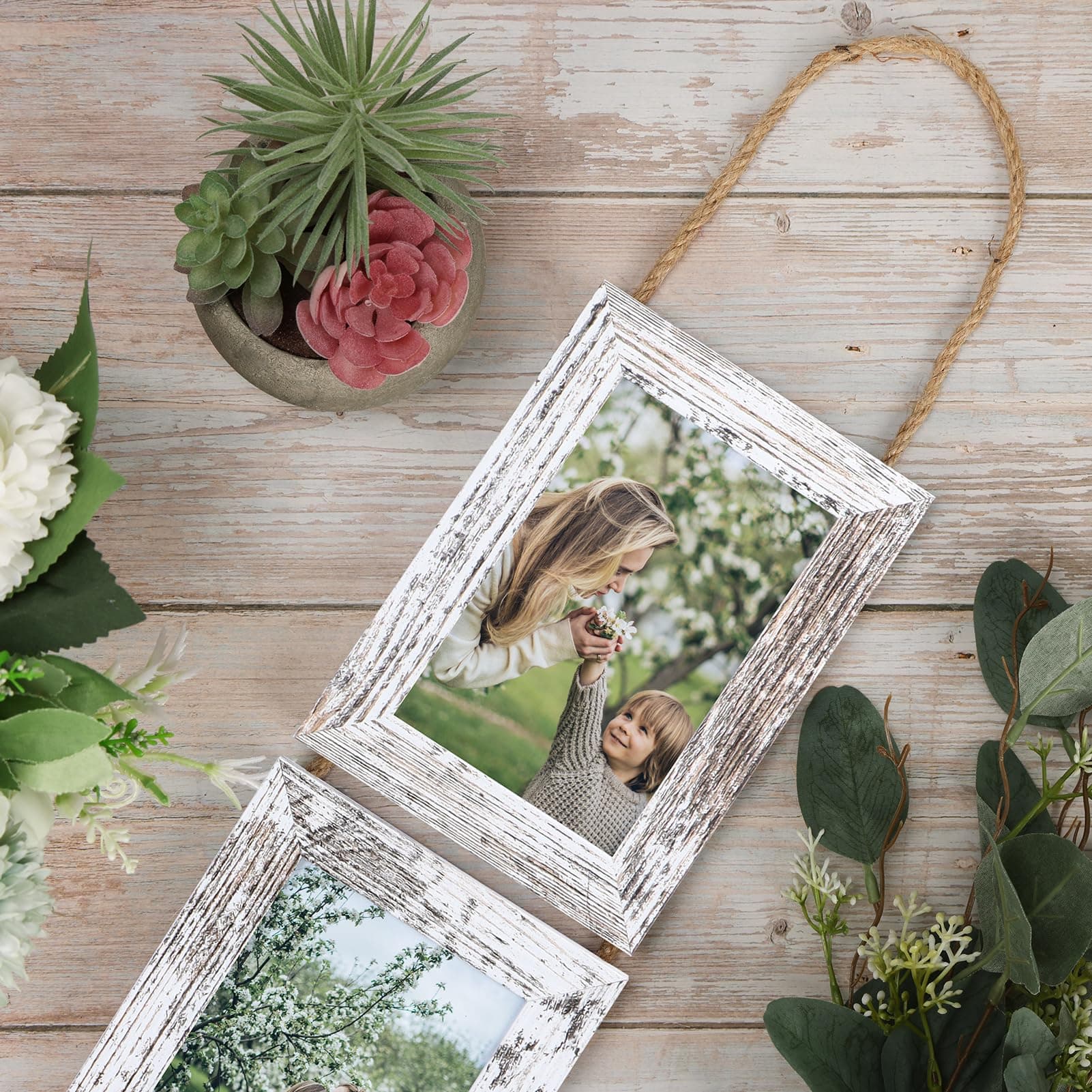 QUTREY 4x6 Hanging Picture Frames Collage Set of 2 4 Openings 4x6 Photo Frames W - Thumbnail 2