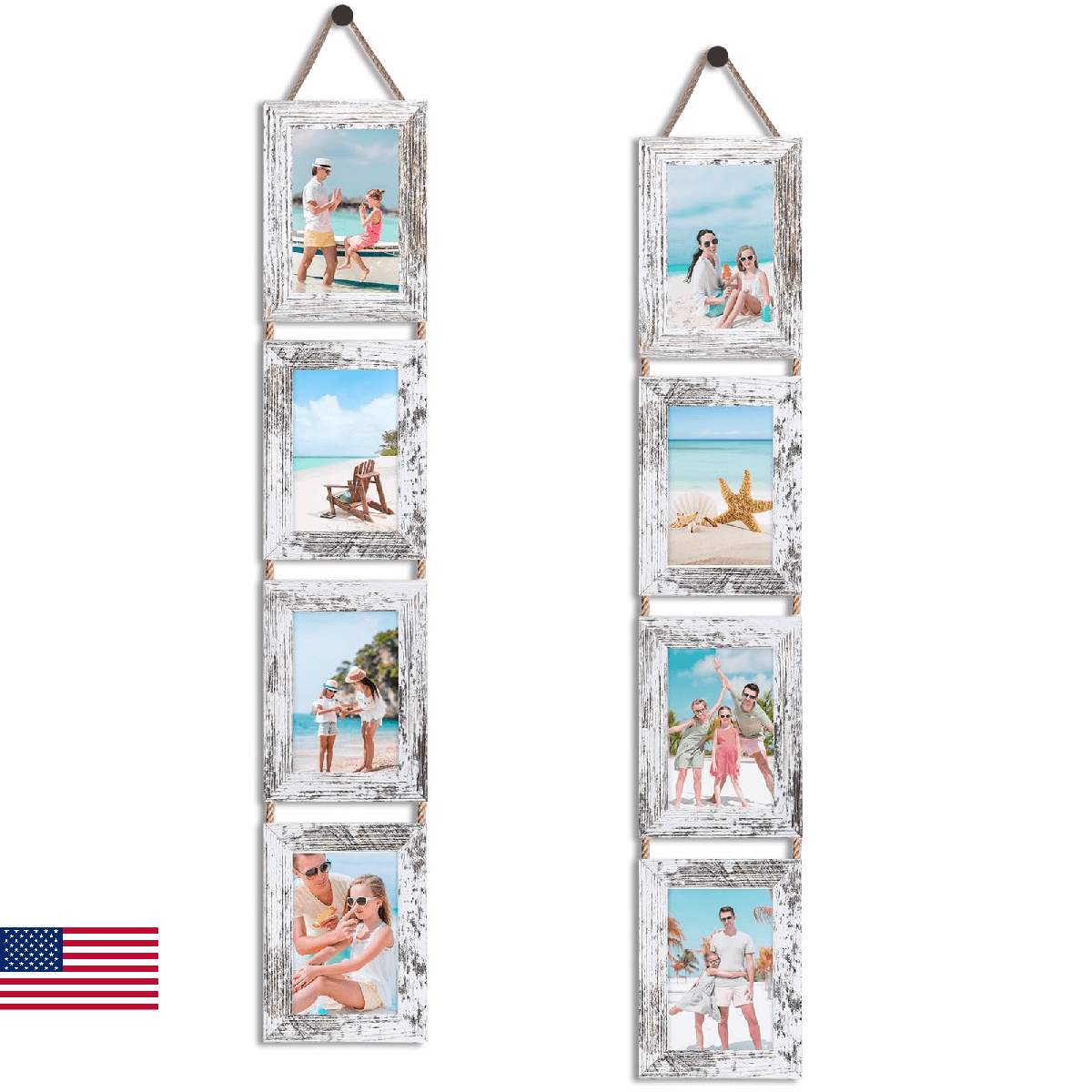 QUTREY 4x6 Hanging Picture Frames Collage Set of 2 4 Openings 4x6 Photo Frames W - Image 1