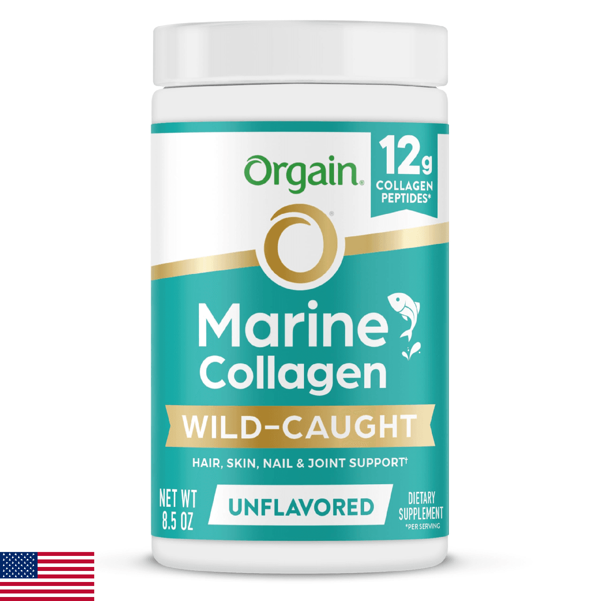Orgain Wild-Caught Marine Collagen Peptides Powder for Women & Men, Hair, Skin, - Image 1