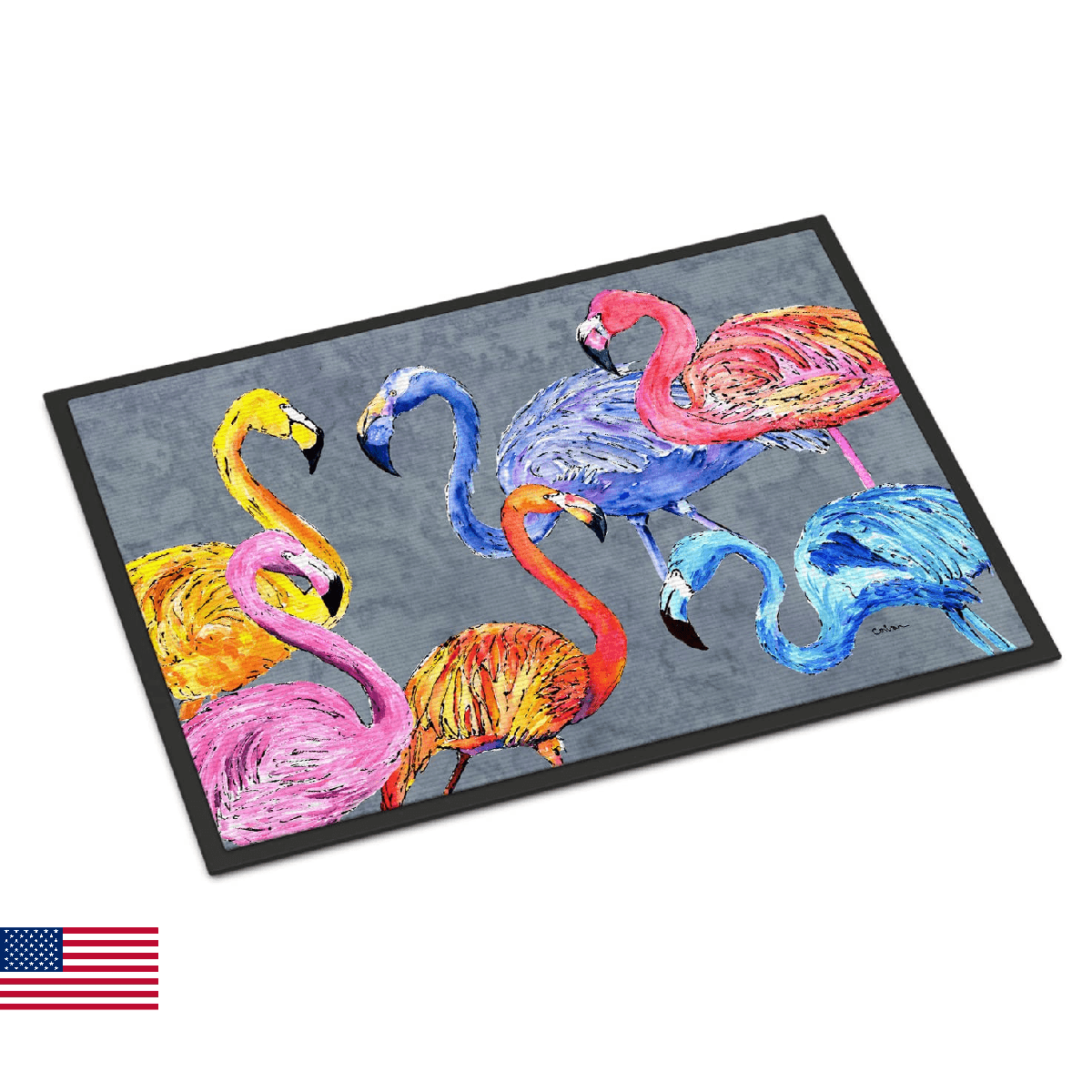 Caroline's Treasures 8871JMAT Flamingo Six Senses Doormat 24x36 Front Door Mat I - Image 1