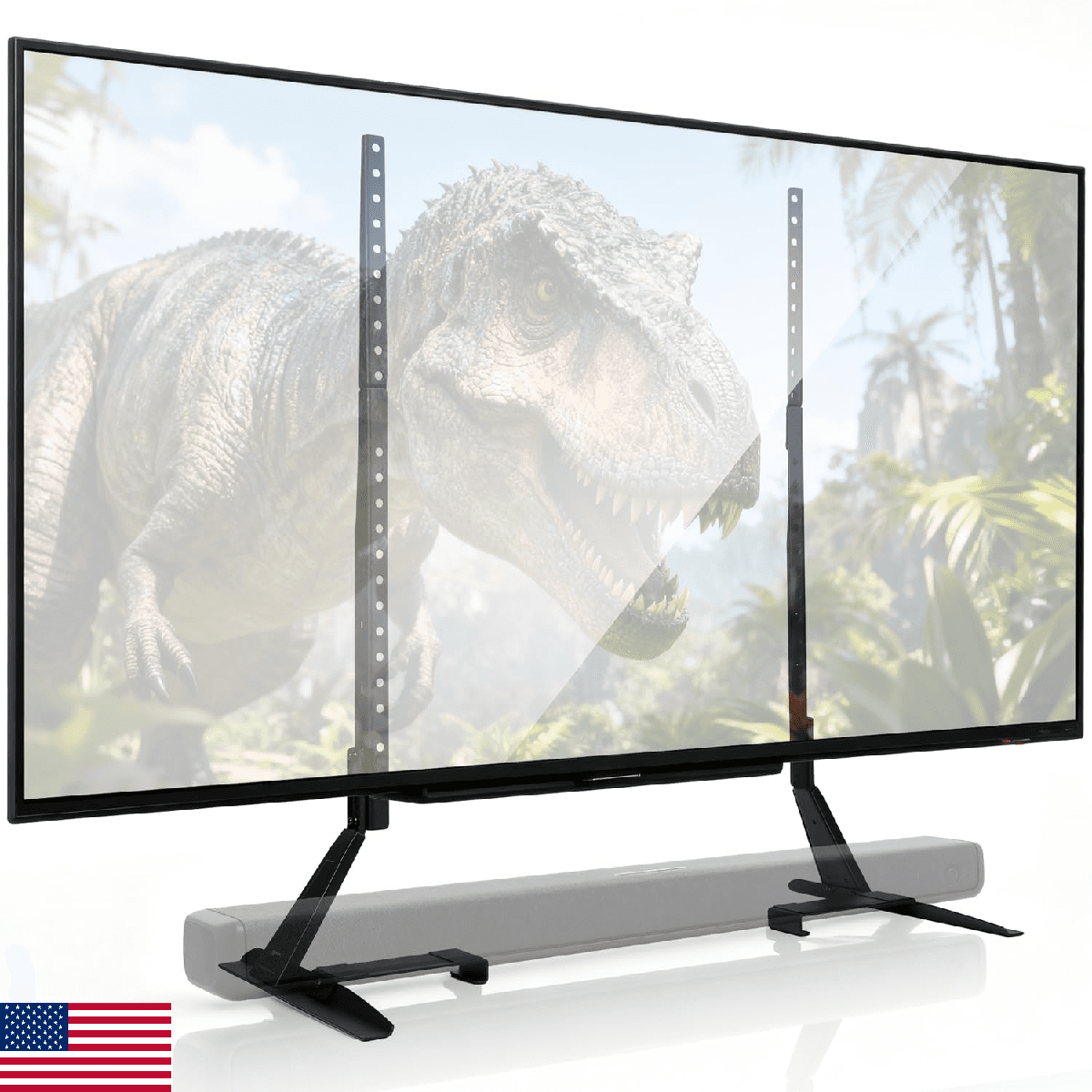 Amazon Basics Universal TV Stand, Height Adjustable for TVs up to 77 inch, Compa - Image 1