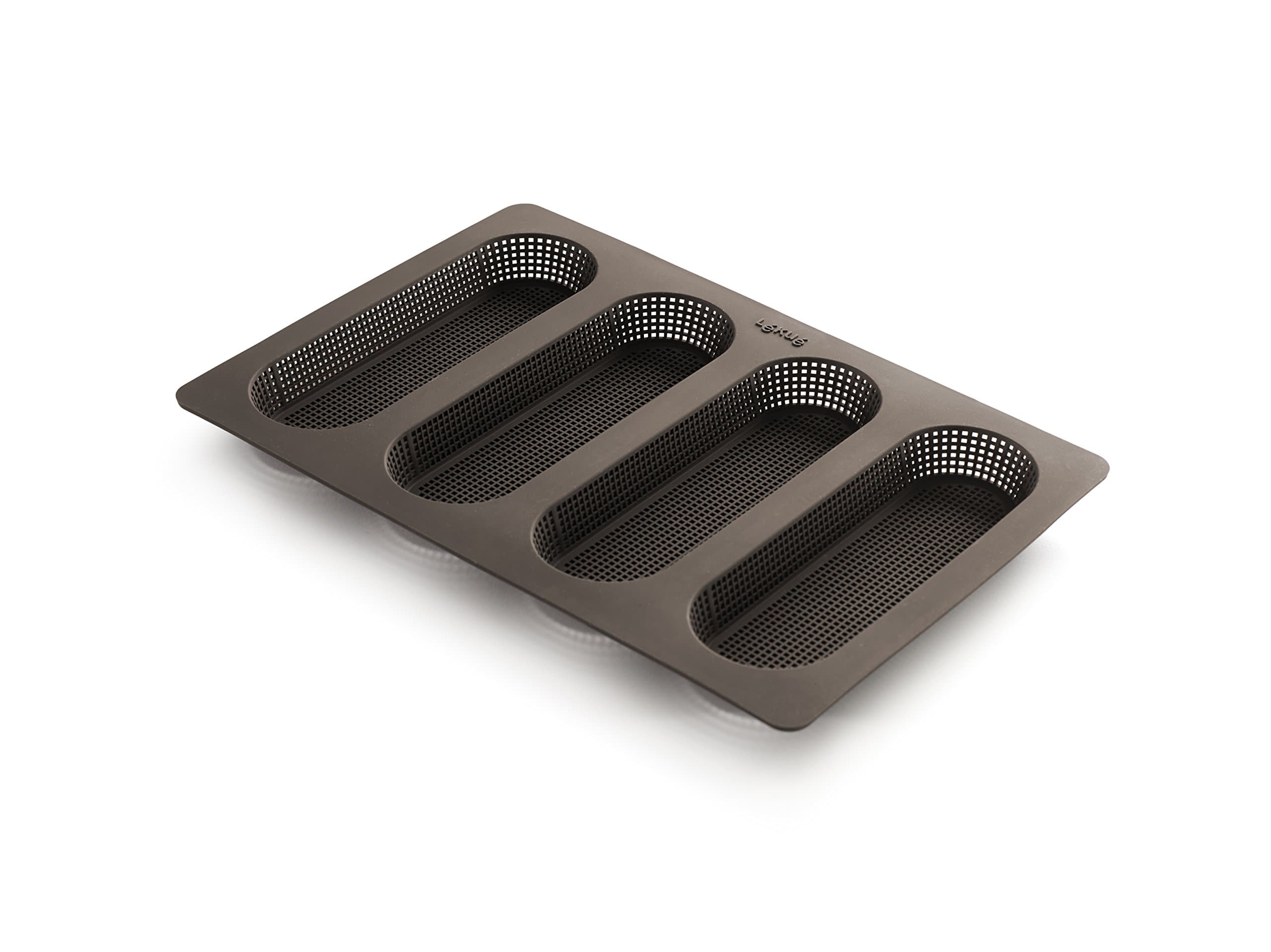 Lekue 4 Cavity Micro Perforated Mini Baguette Baking Pan, Brown - Thumbnail 3
