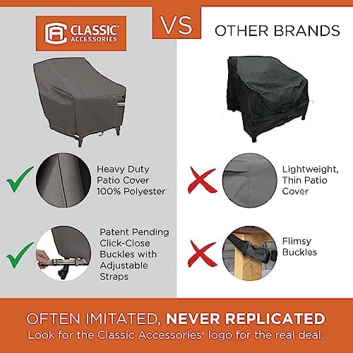 Classic Accessories Ravenna Water-Resistant 27.5 Inch Patio Rocking Chair Cover, - Thumbnail 2