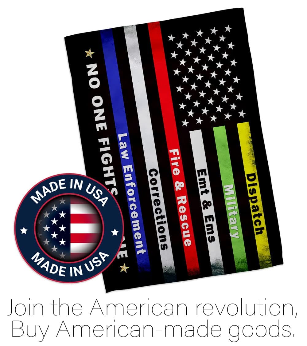 Breeze Decor No One Fights Alone Garden Flag - Set with Stand Armed Forces Milit - Thumbnail 5