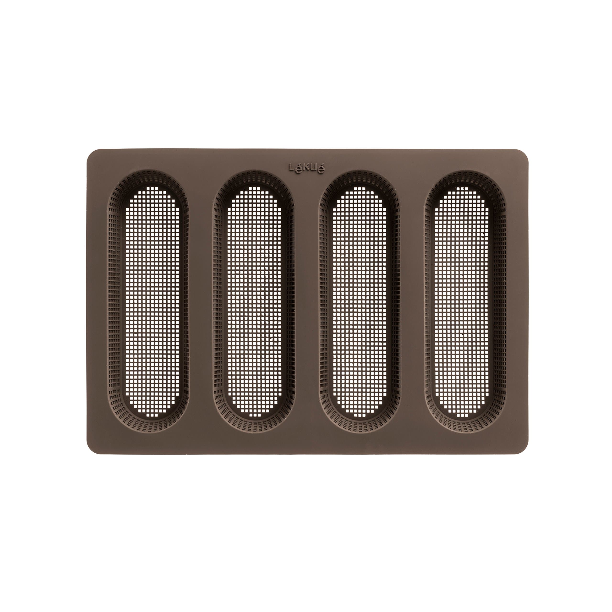 Lekue 4 Cavity Micro Perforated Mini Baguette Baking Pan, Brown - Thumbnail 2