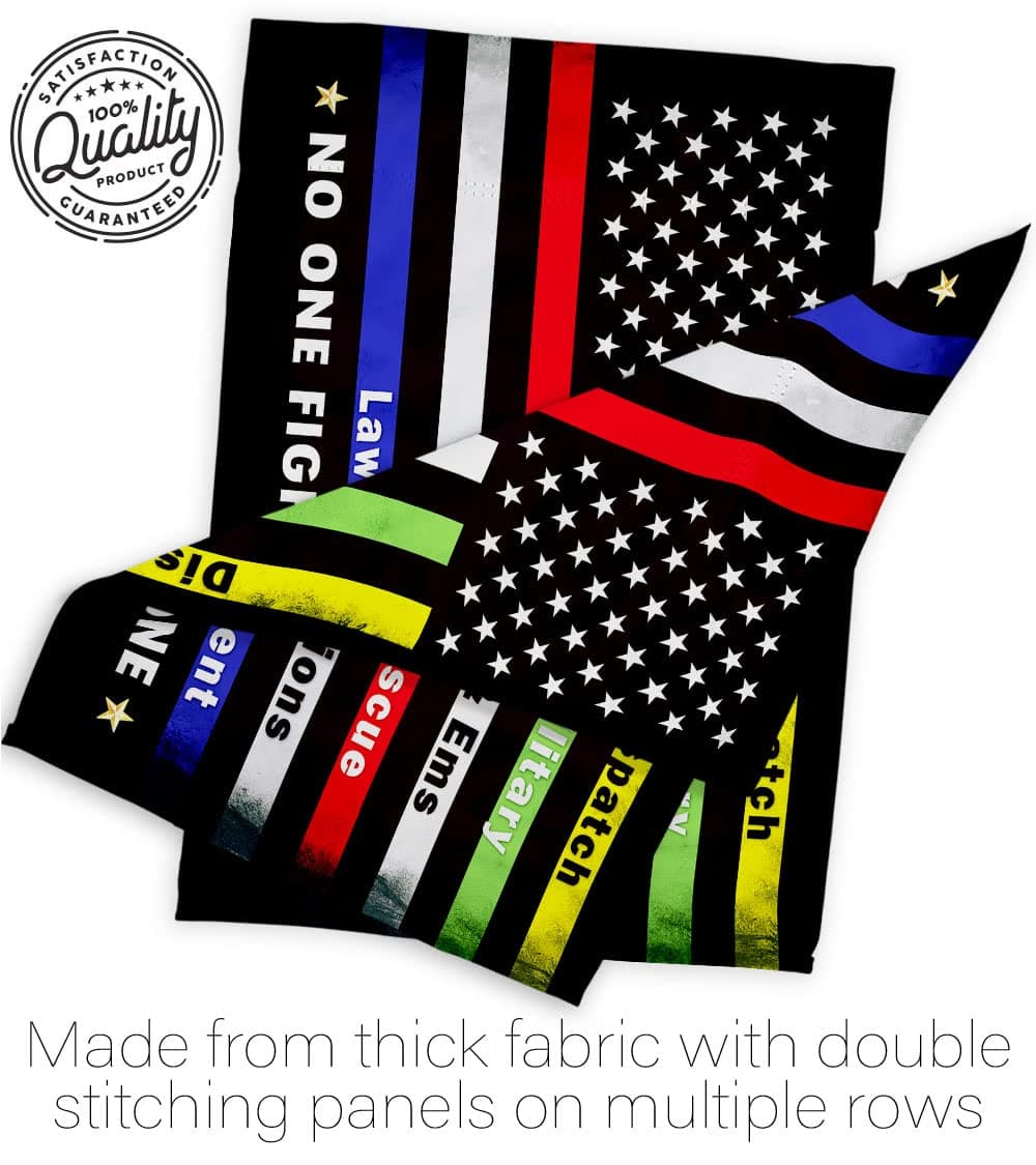 Breeze Decor No One Fights Alone Garden Flag - Set with Stand Armed Forces Milit - Thumbnail 7