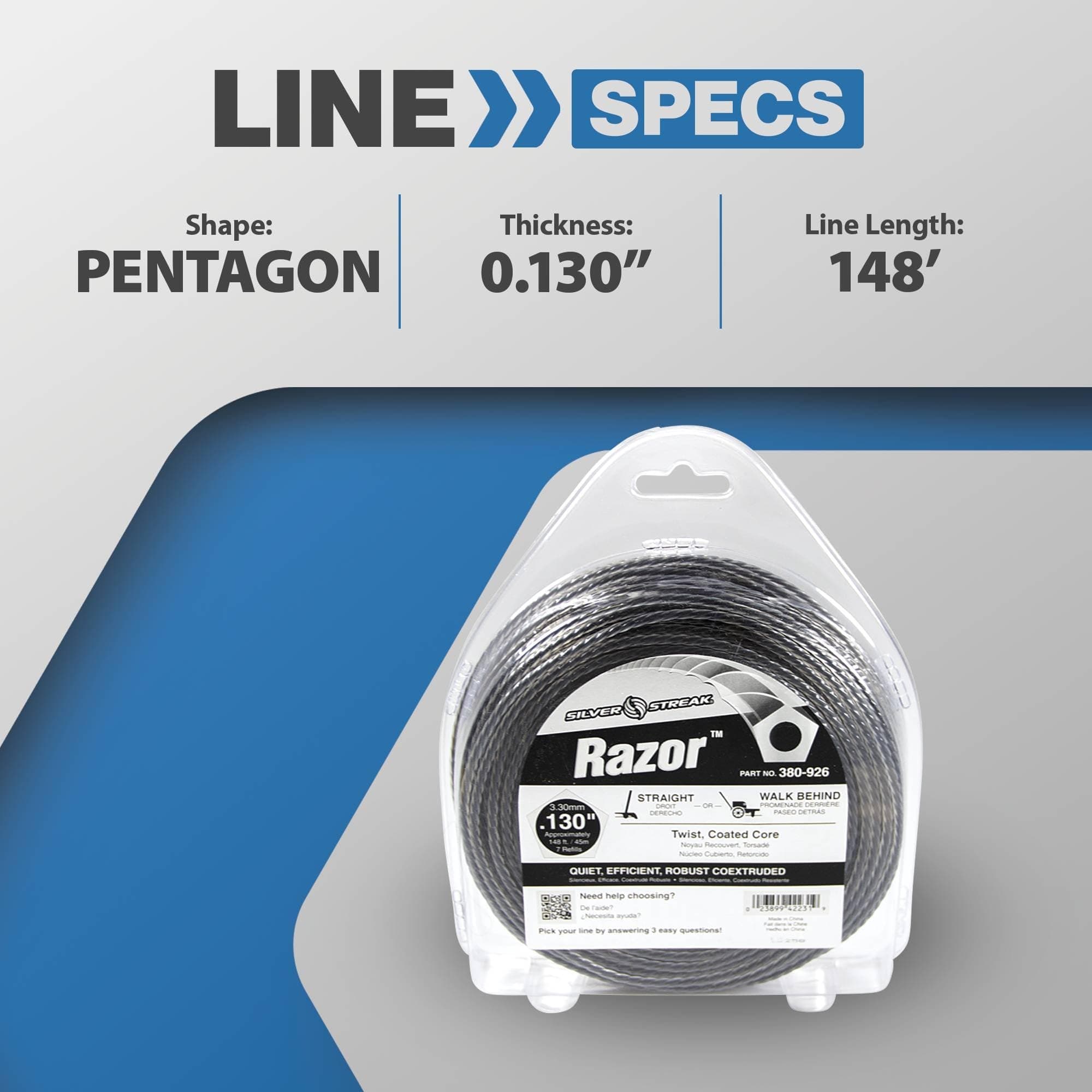 Stens Silver Streak Razor Trimmer Line, .130 1 lb. Donut, ea, 1 - Thumbnail 2