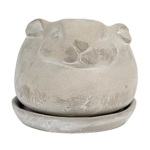 Creative Co-Op Cement Rabbit Planter with Saucer (Set of 2 Pieces) - Thumbnail 11