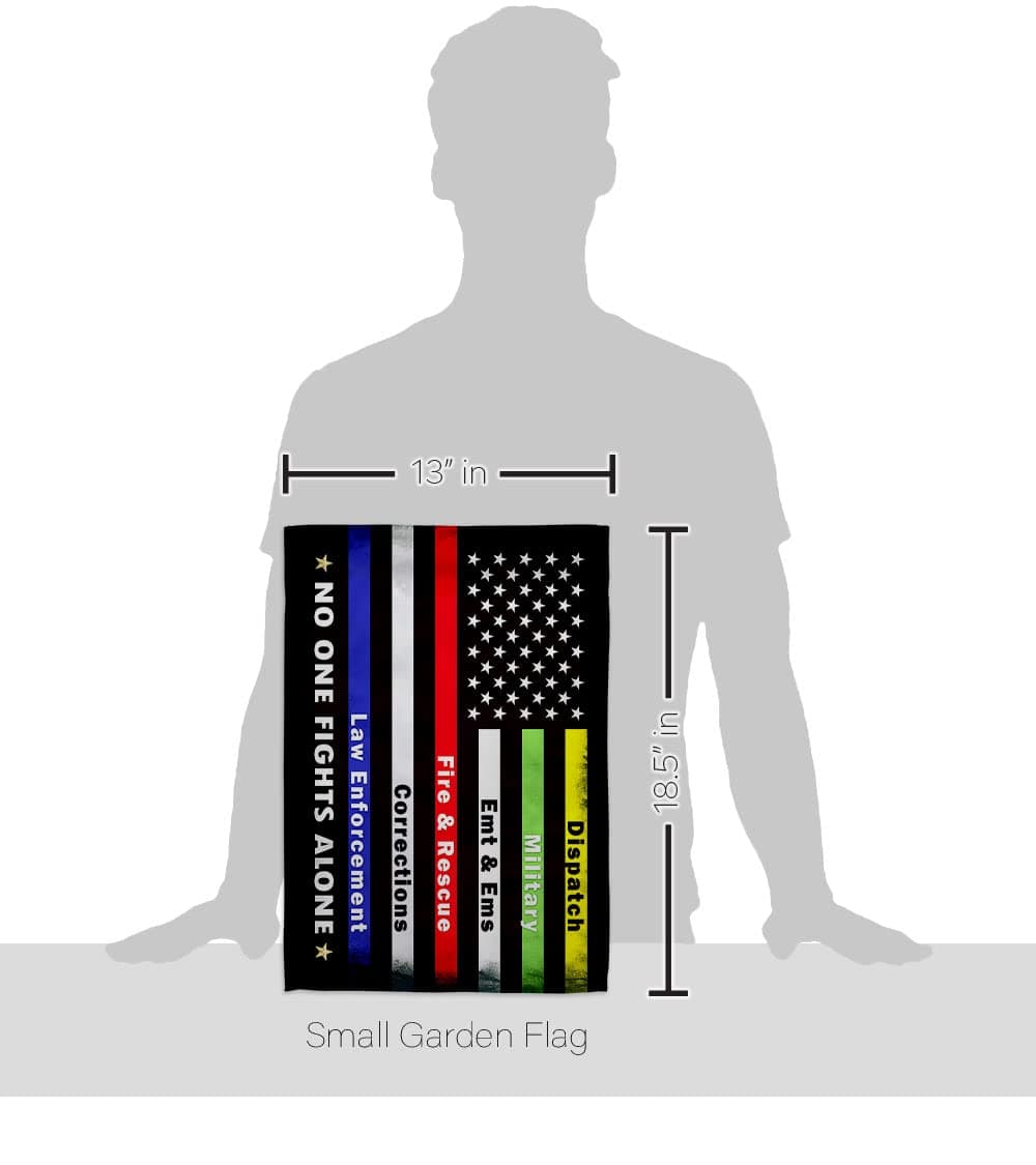 Breeze Decor No One Fights Alone Garden Flag - Set with Stand Armed Forces Milit - Thumbnail 2