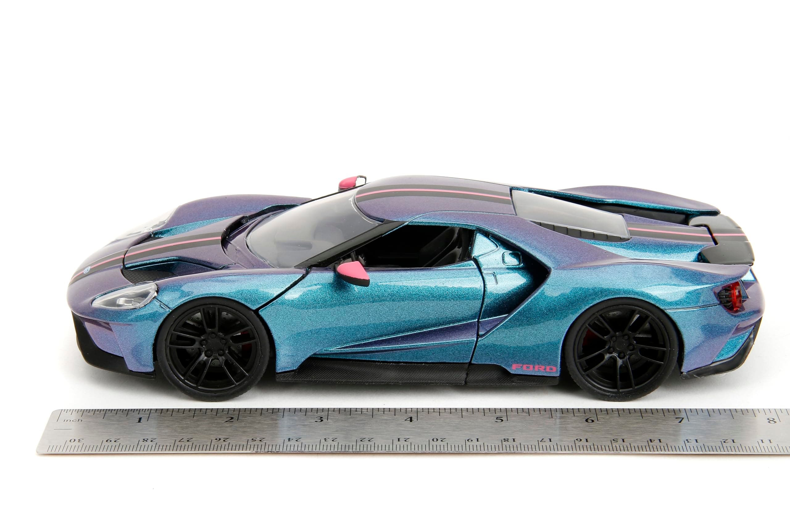 Jada Pink Slips 1:24 W7 2017 Ford GT Die-Cast Car, Toys for Kids and Adults (Met - Thumbnail 7