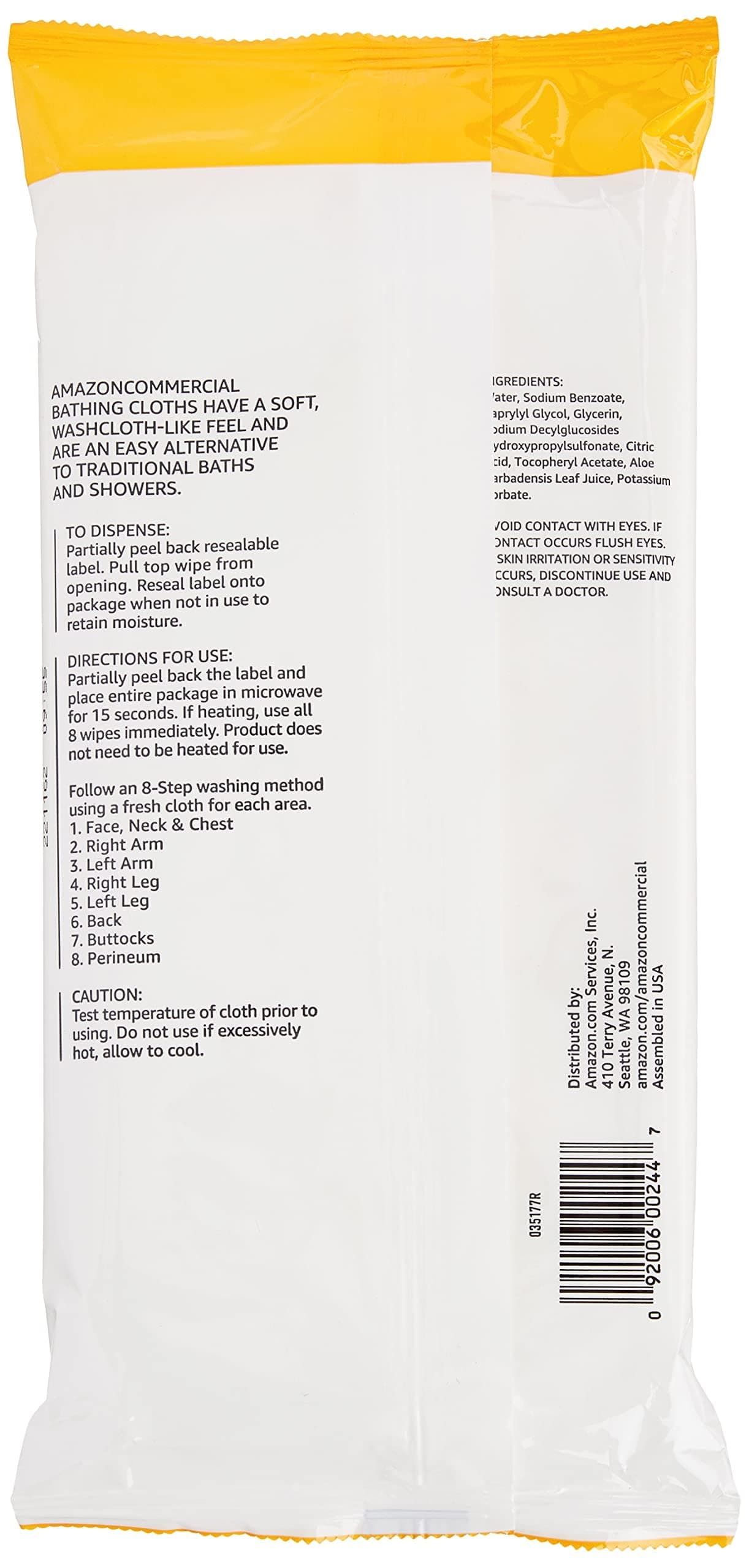 AmazonCommercial Bathing Cloths, 8 count, 12 Pack (96 Total Wipes) - Thumbnail 4