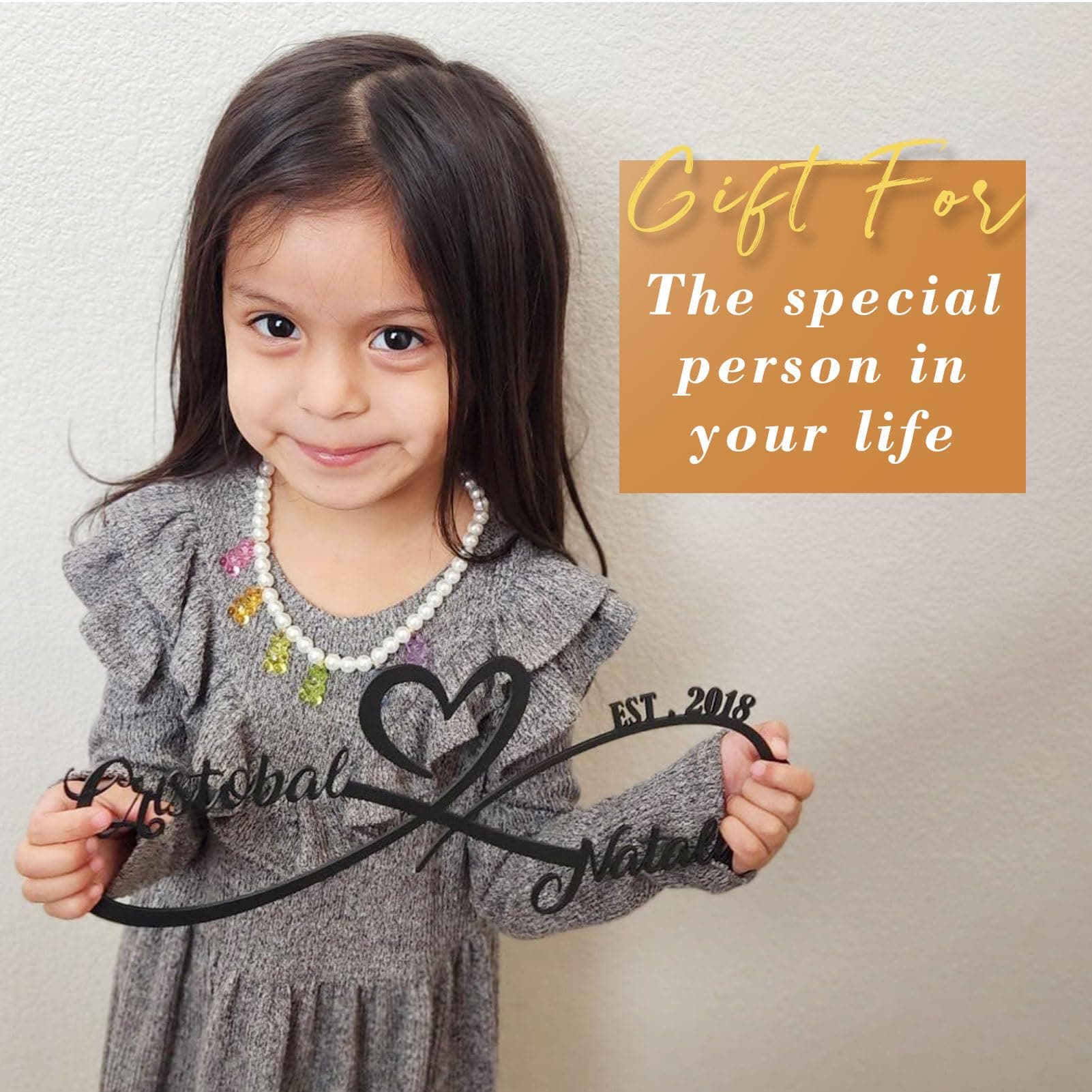 Personalized Metal Wedding Gift Sign - Couples Name & Date - Forever Love Decor - Thumbnail 4