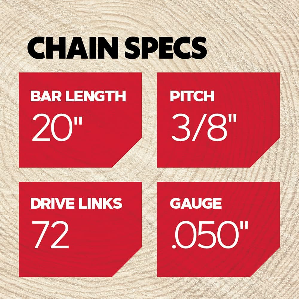 Oregon D72 AdvanceCut Chainsaw Chain for 20-Inch Bar, 72 Drive Links, Low-Kickba - Thumbnail 4