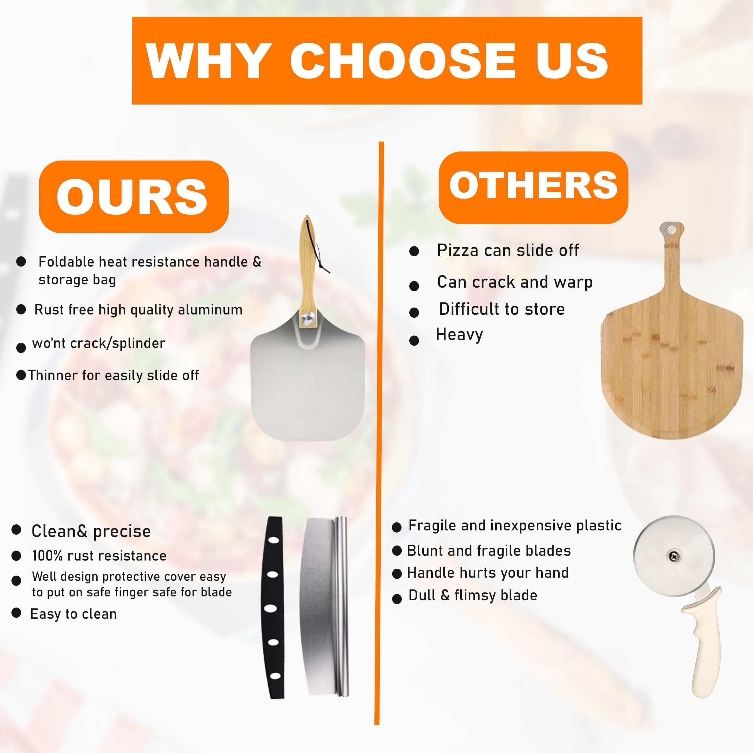 AriaTraders Aluminum Metal Pizza Peel 16 Inch, Extra Large Pizza Paddle (14"X 16 - Thumbnail 7