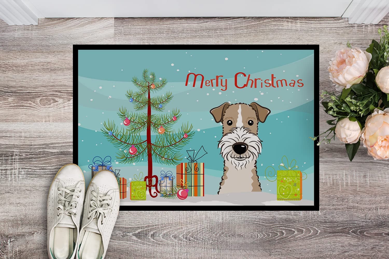 Caroline's Treasures BB1619MAT Christmas Tree and Wire Haired Fox Terrier Doorma - Thumbnail 2