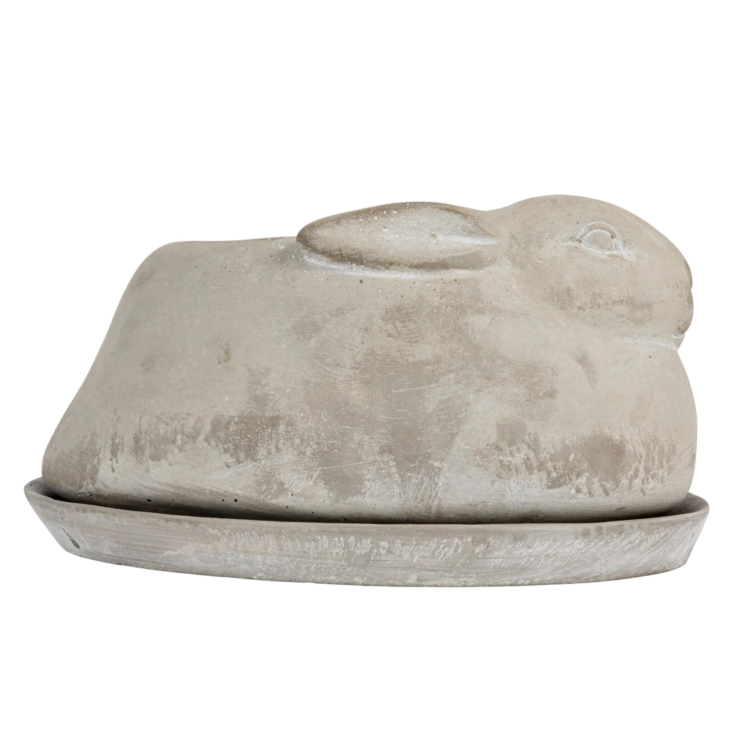 Creative Co-Op Cement Rabbit Planter with Saucer (Set of 2 Pieces) - Thumbnail 7