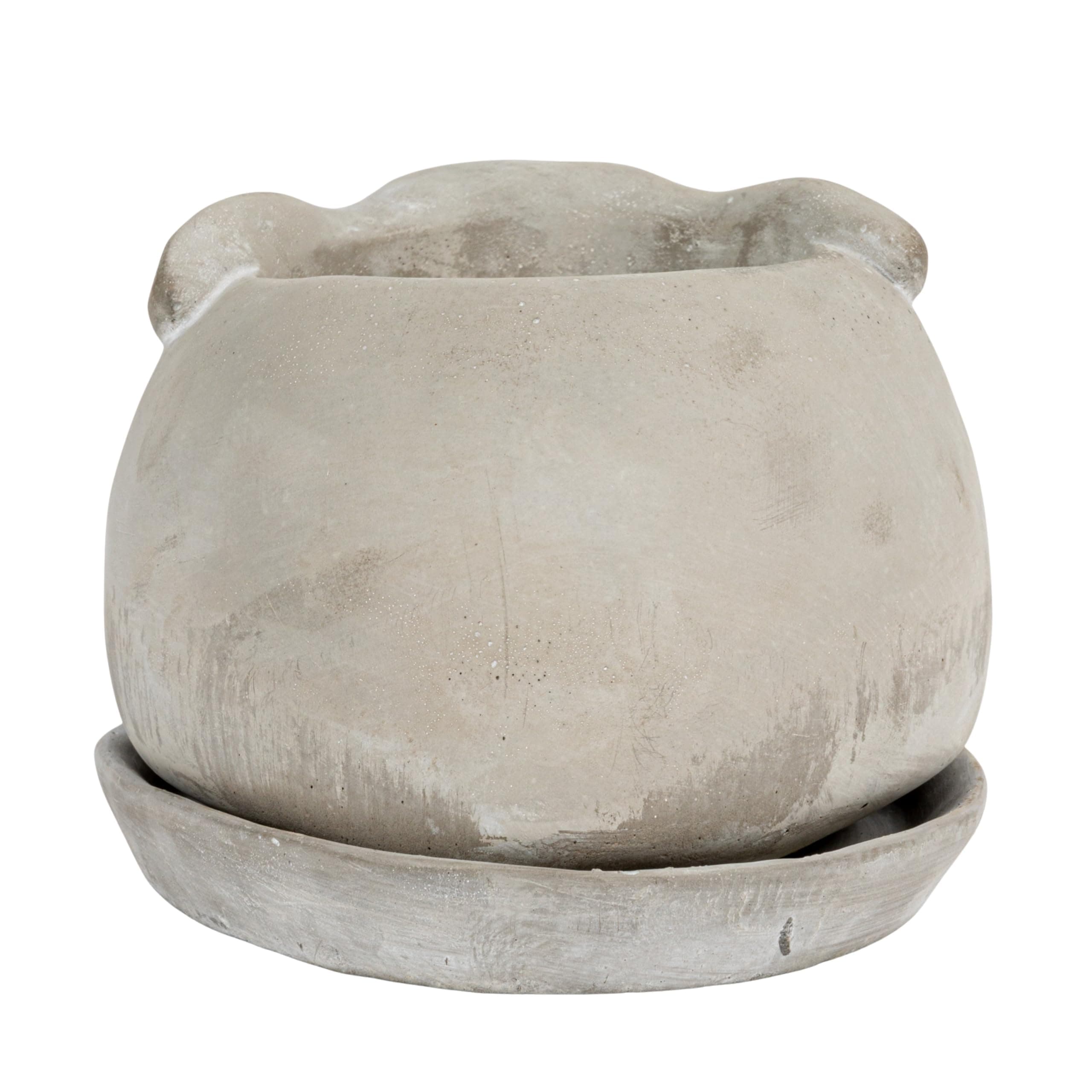 Creative Co-Op Cement Rabbit Planter with Saucer (Set of 2 Pieces) - Thumbnail 8