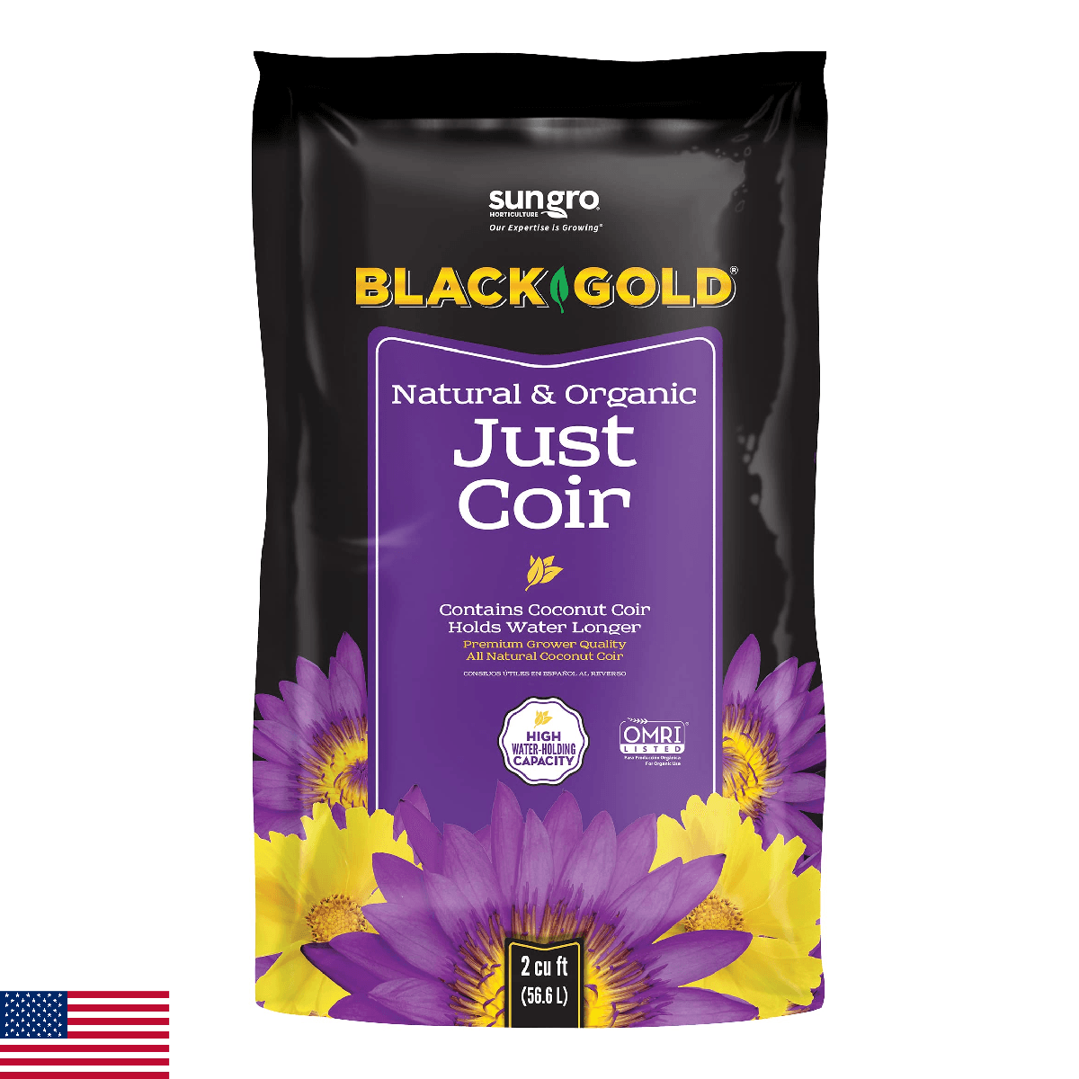 SunGro Horticulture SUGRBGCOIR2 2-Cubic Feet Black Gold Just Coir for Plants - Image 1