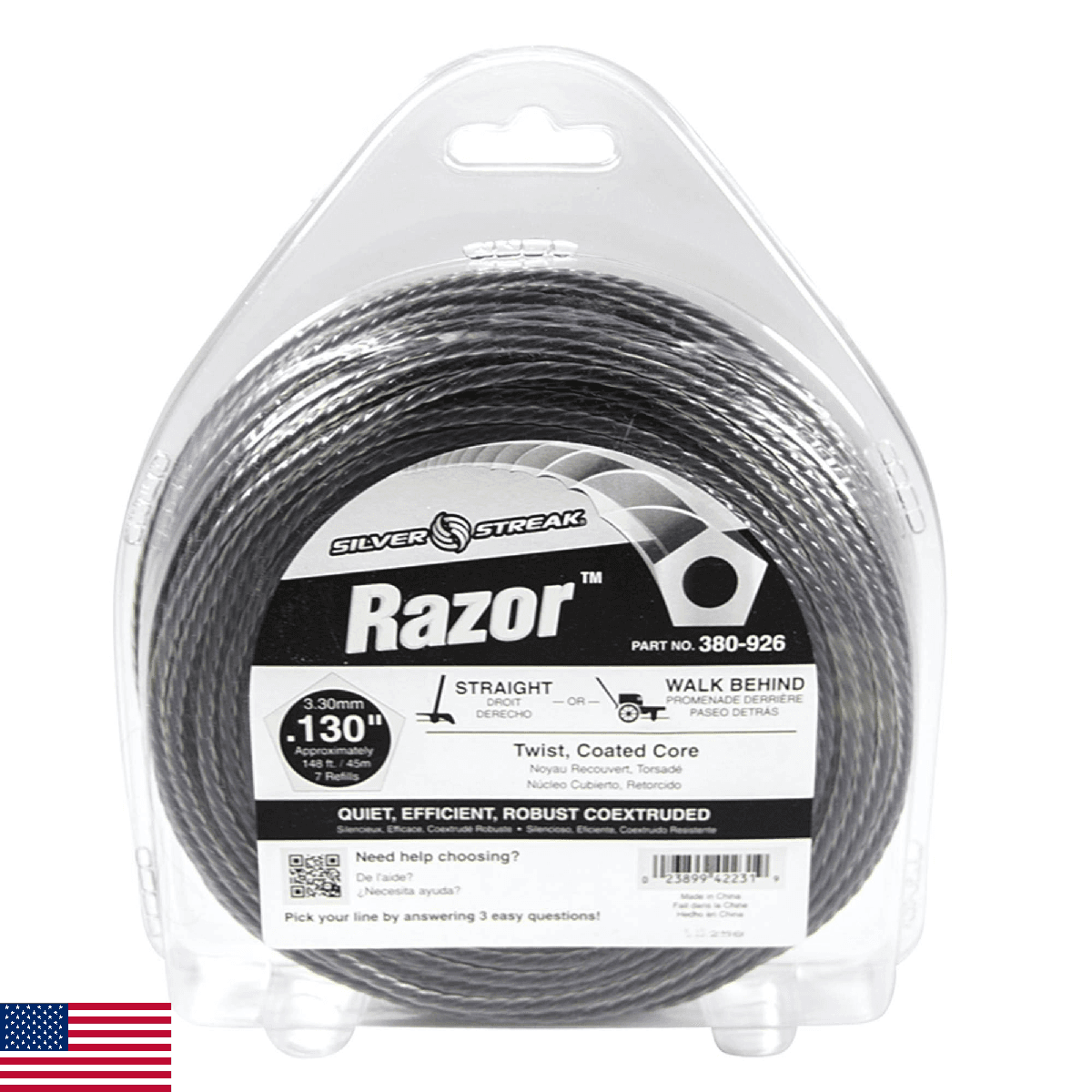 Stens Silver Streak Razor Trimmer Line, .130 1 lb. Donut, ea, 1 - Image 1