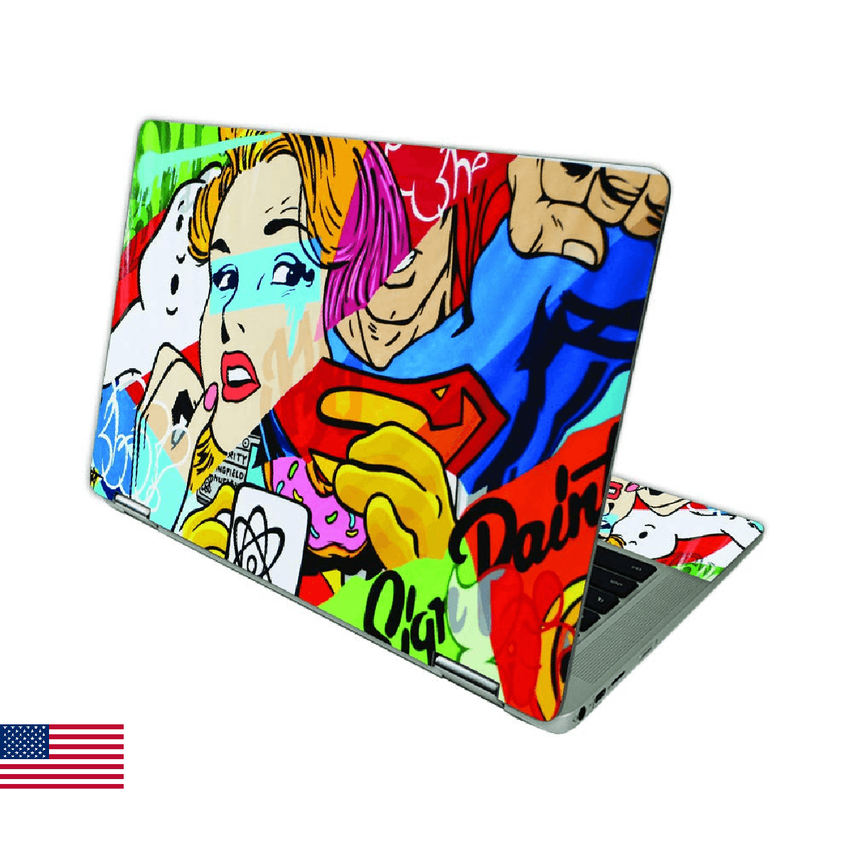 MightySkins Skin Compatible with HP Chromebook x360 14 (2021) - Cartoon Mania | - Image 1