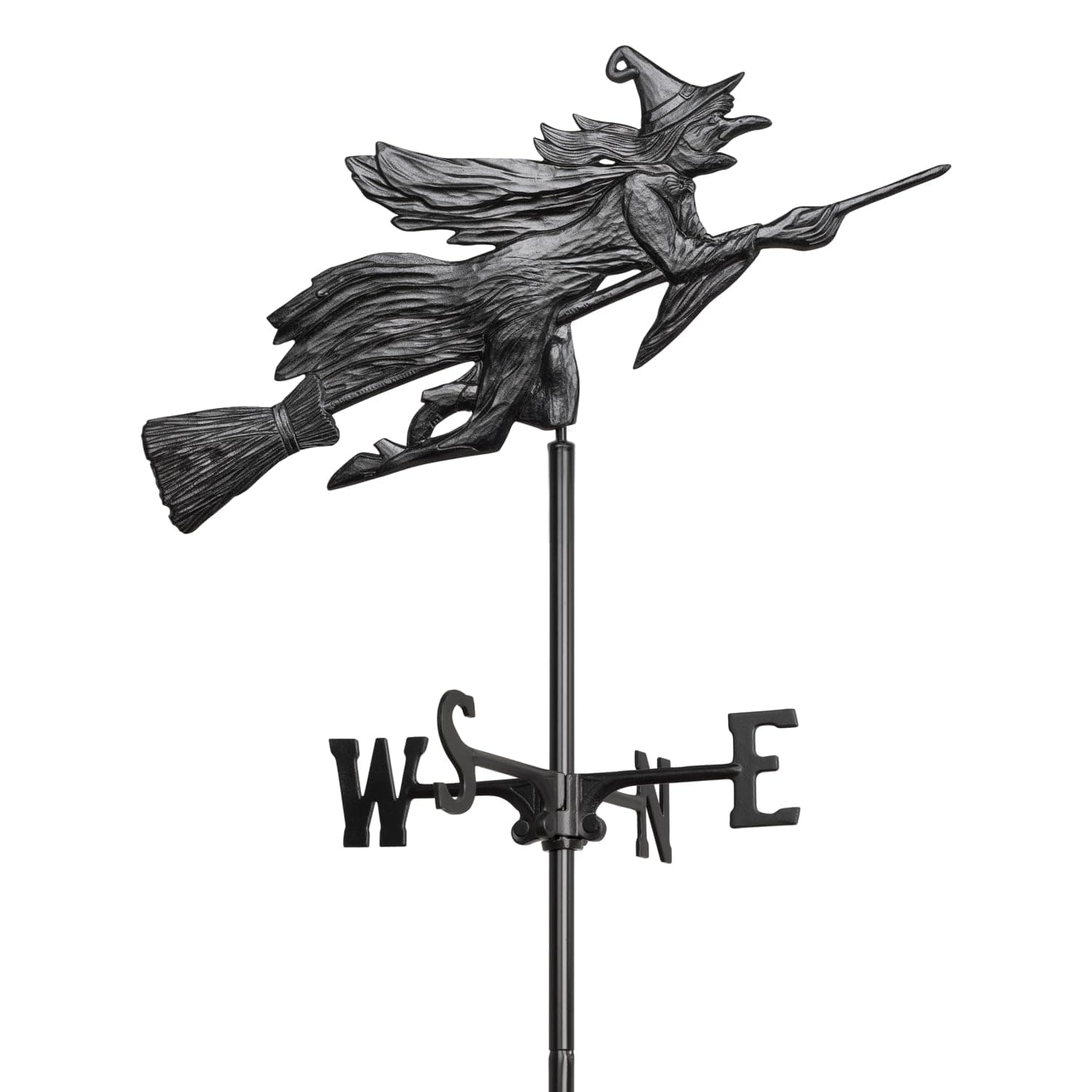 Whitehall Products Flying Witch Garden Weathervane, Black - Thumbnail 3
