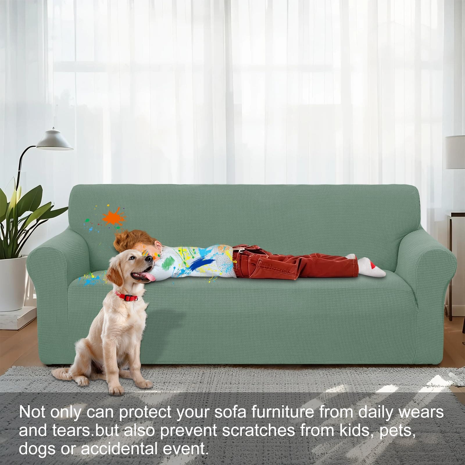 Luxshare Home Stretch Couch Cover Washable Sofa Slipcover Furniture Protector wi - Thumbnail 2