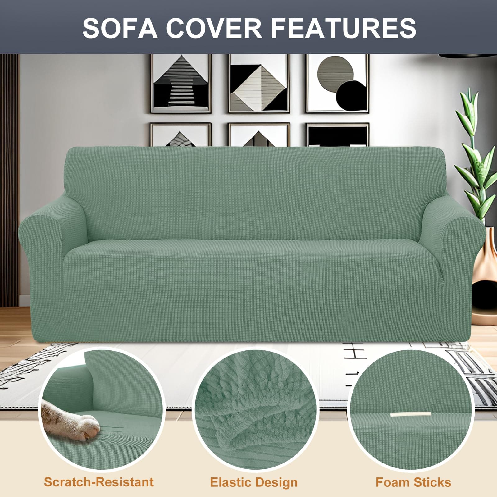 Luxshare Home Stretch Couch Cover Washable Sofa Slipcover Furniture Protector wi - Thumbnail 3