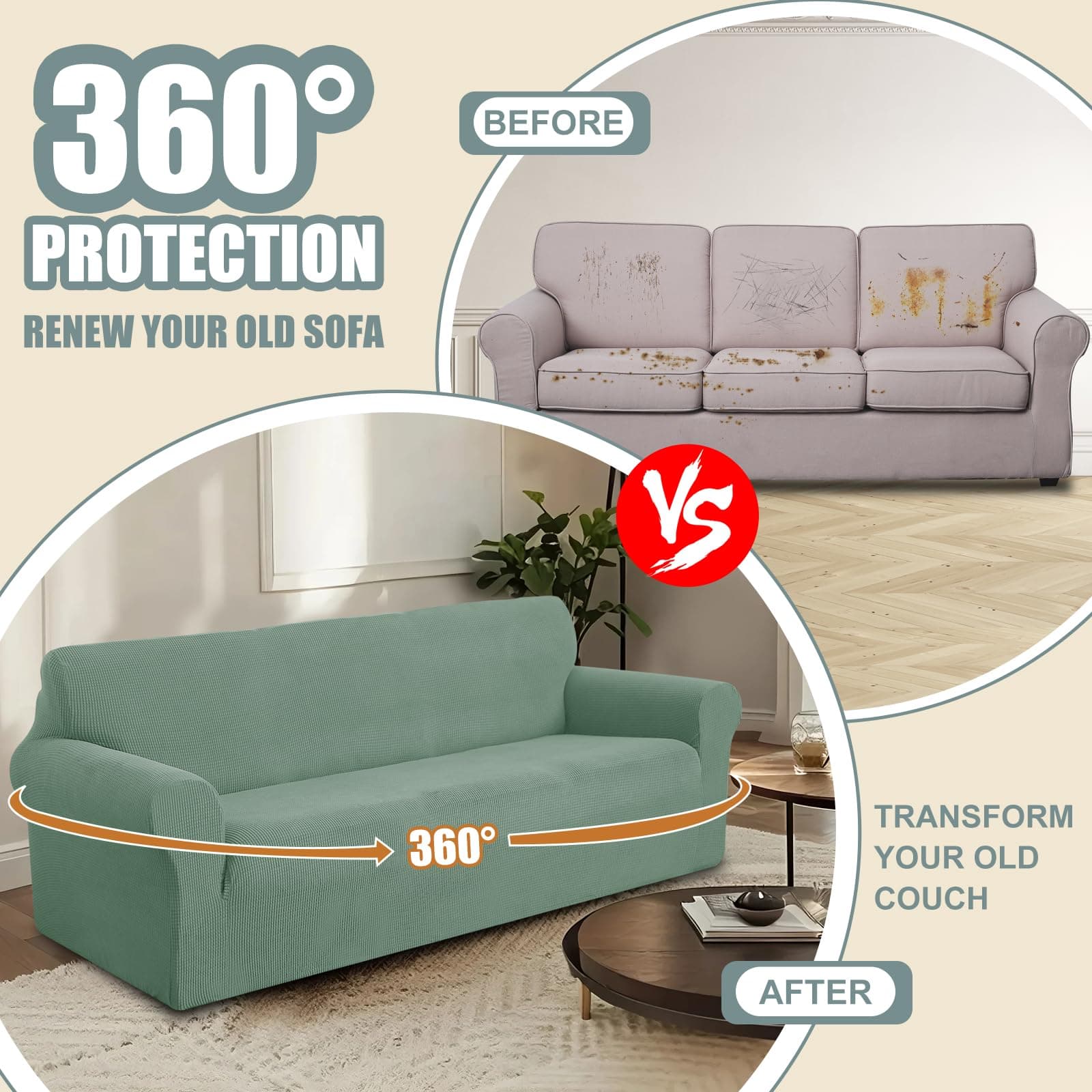 Luxshare Home Stretch Couch Cover Washable Sofa Slipcover Furniture Protector wi - Thumbnail 4