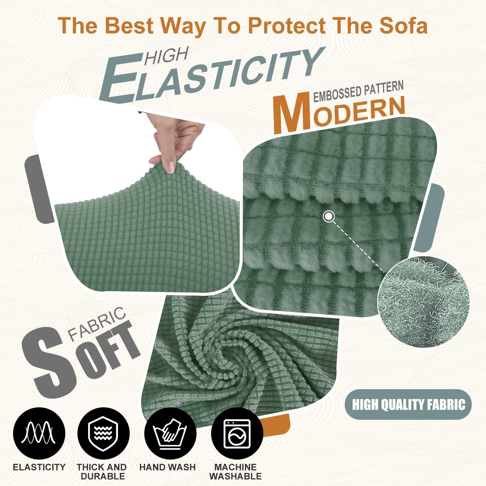 Luxshare Home Stretch Couch Cover Washable Sofa Slipcover Furniture Protector wi - Thumbnail 6