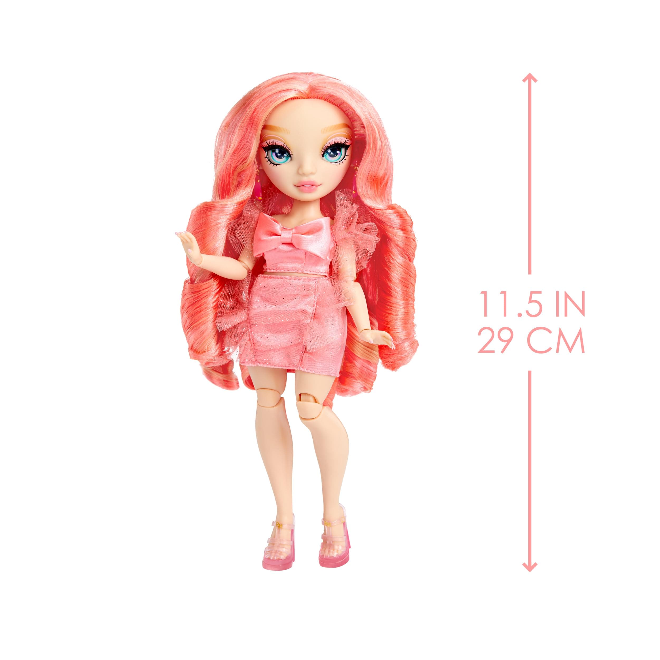 Rainbow High Pinkly - Pink Fashion Doll in Fashionable Outfit, with Glasses & 10 - Thumbnail 4